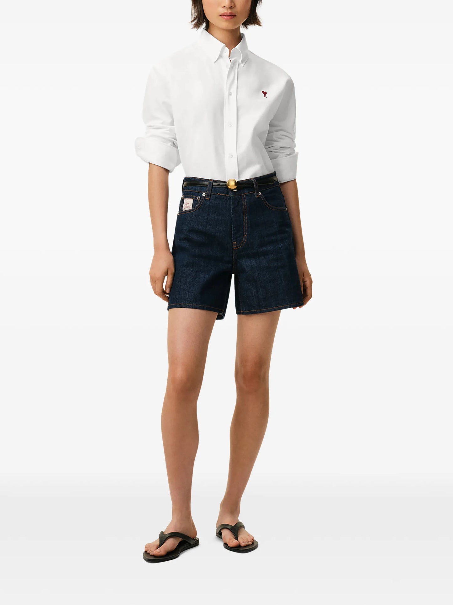 AMI Paris Ami De Coeur Cotton Shirt E26BFUSH063CO0031 Vue 2