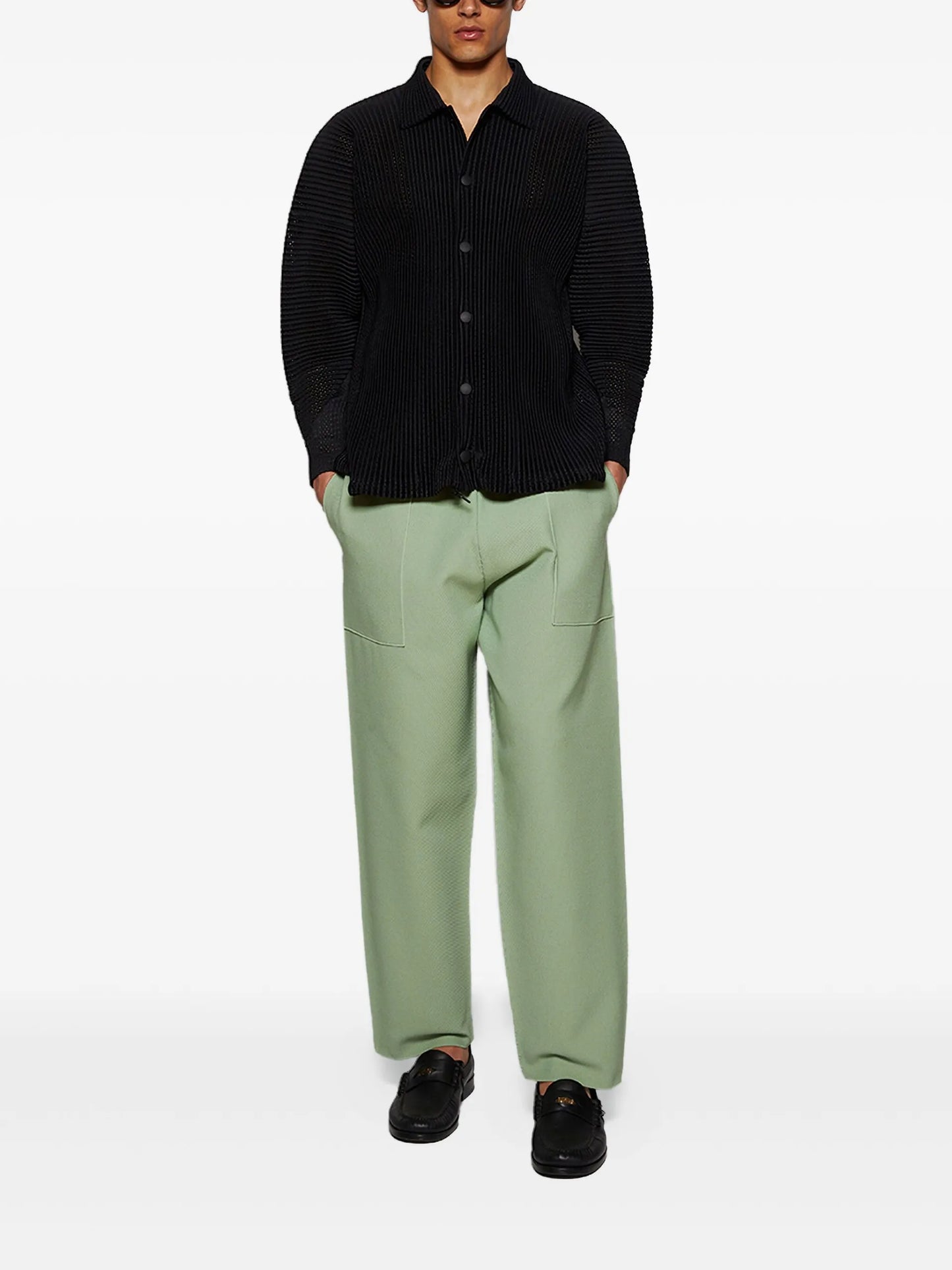 Homme Plissé Issey Miyake Pleated Shirt Jacket - vue arriere - Homme Plissé Issey Miyake