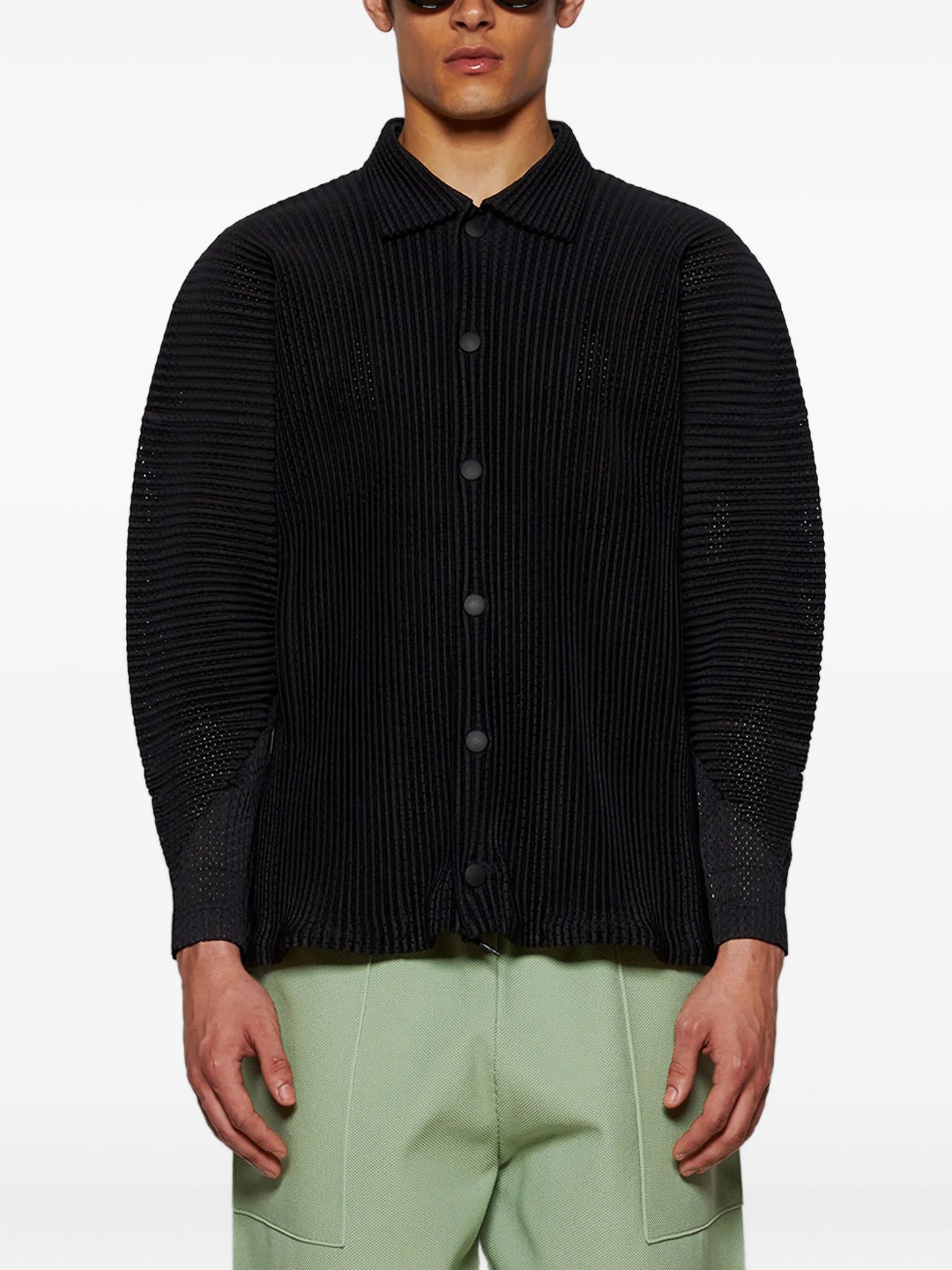 Homme Plissé Issey Miyake Pleated Shirt Jacket - detail - Homme Plissé Issey Miyake