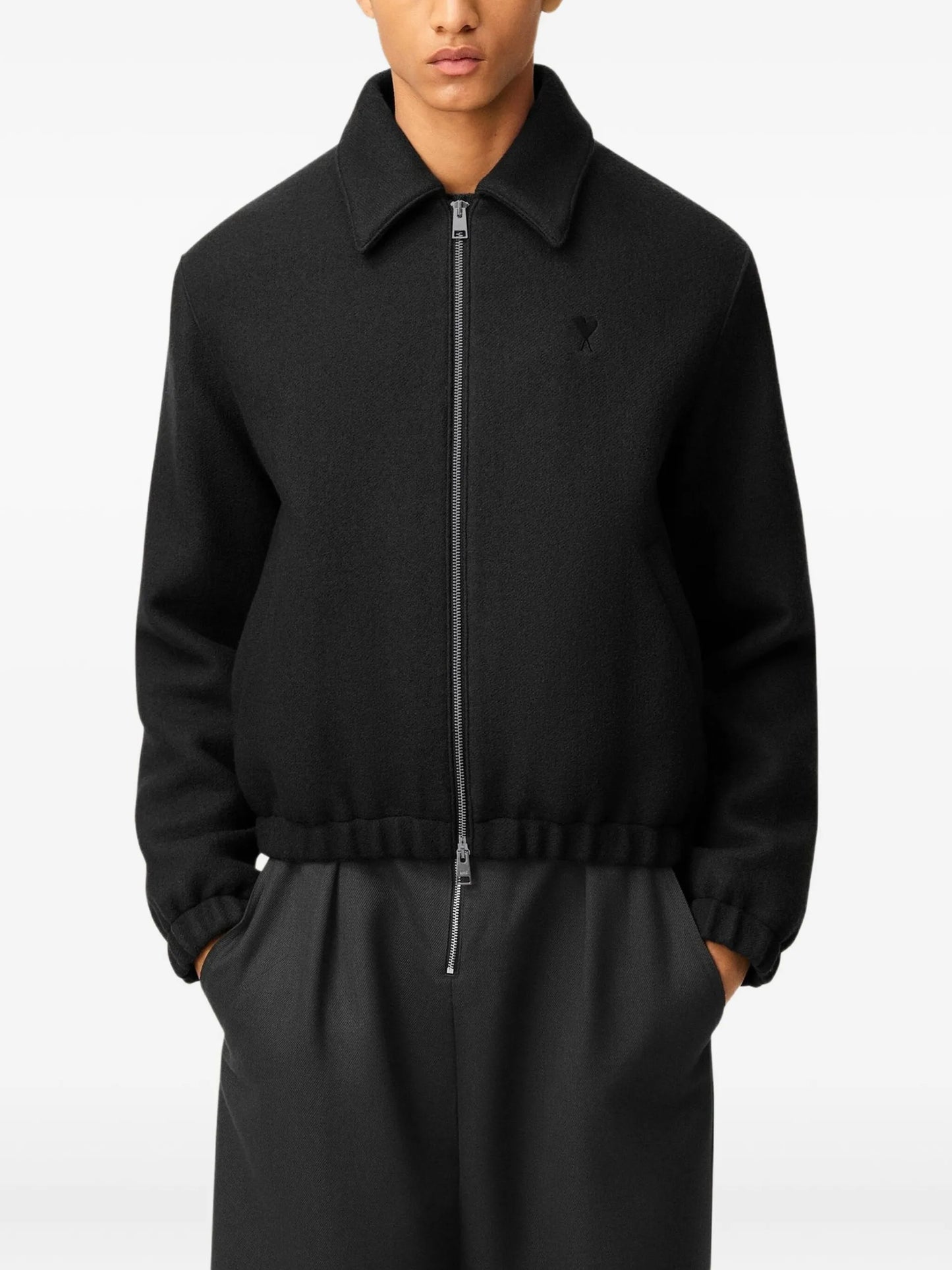 AMI Paris Ami De Coeur Zip-fastening Grey Jacket - vue 5 - AMI Paris