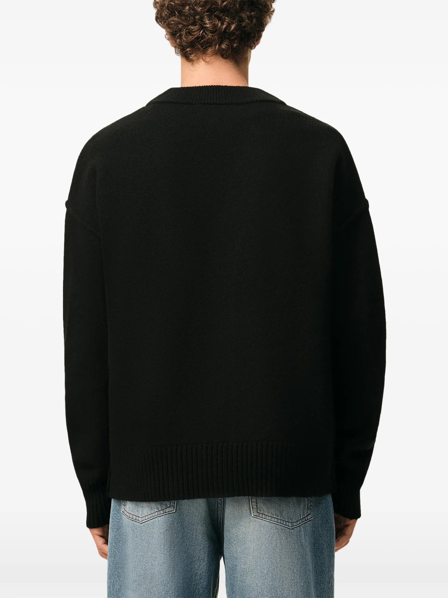 AMI Paris Logo-appliqué Buttoned Cardigan - vue 4 - AMI Paris