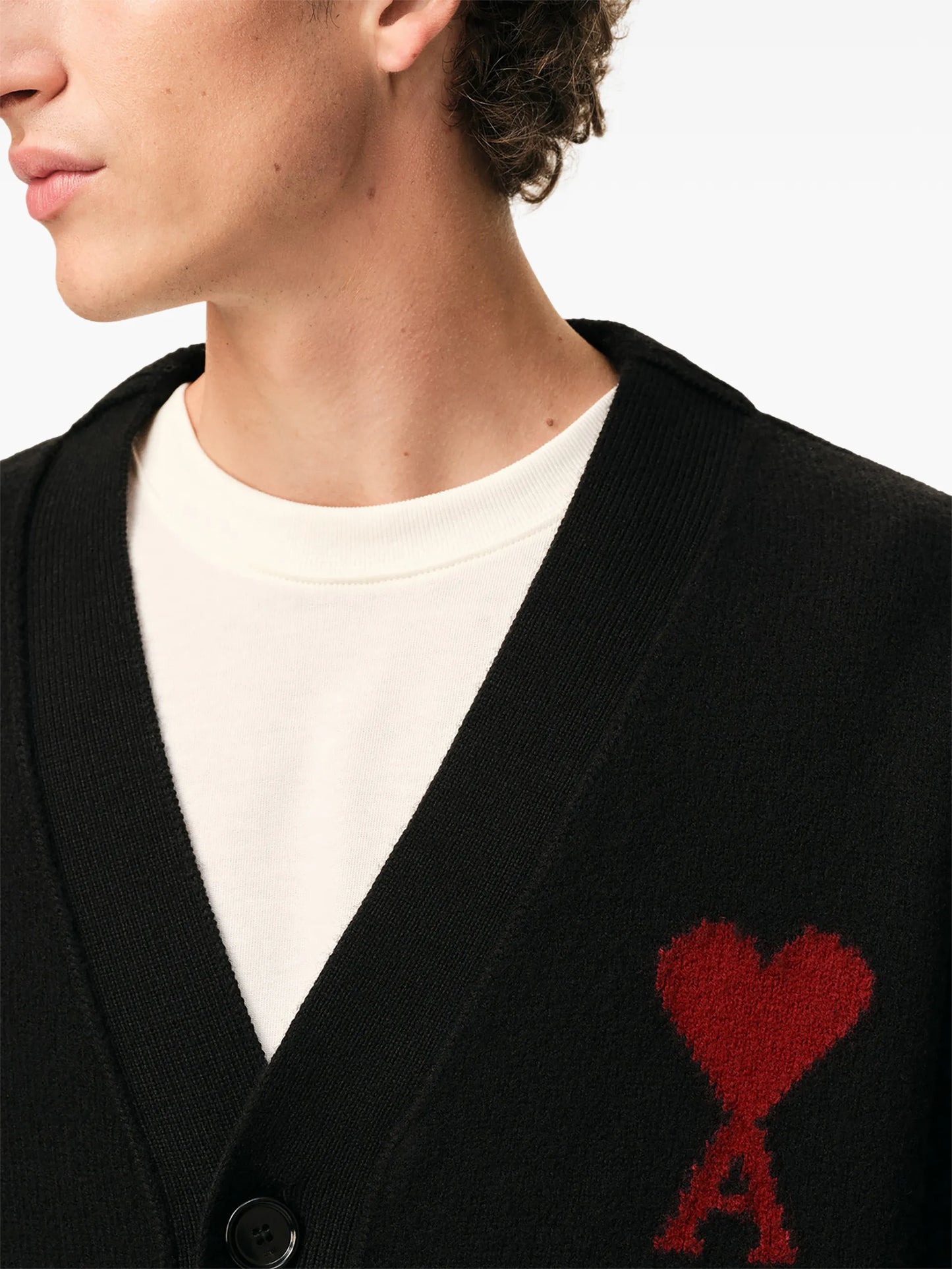 AMI Paris Logo-appliqué Buttoned Cardigan - vue 6 - AMI Paris