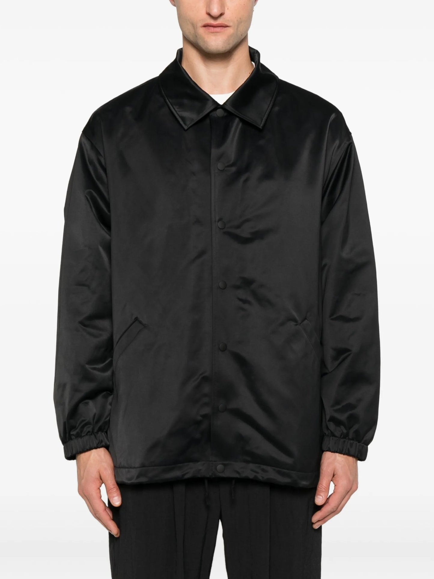Y-3 Logo-print Shirt Jacket Black Recycled Polyester - detail - Y-3
