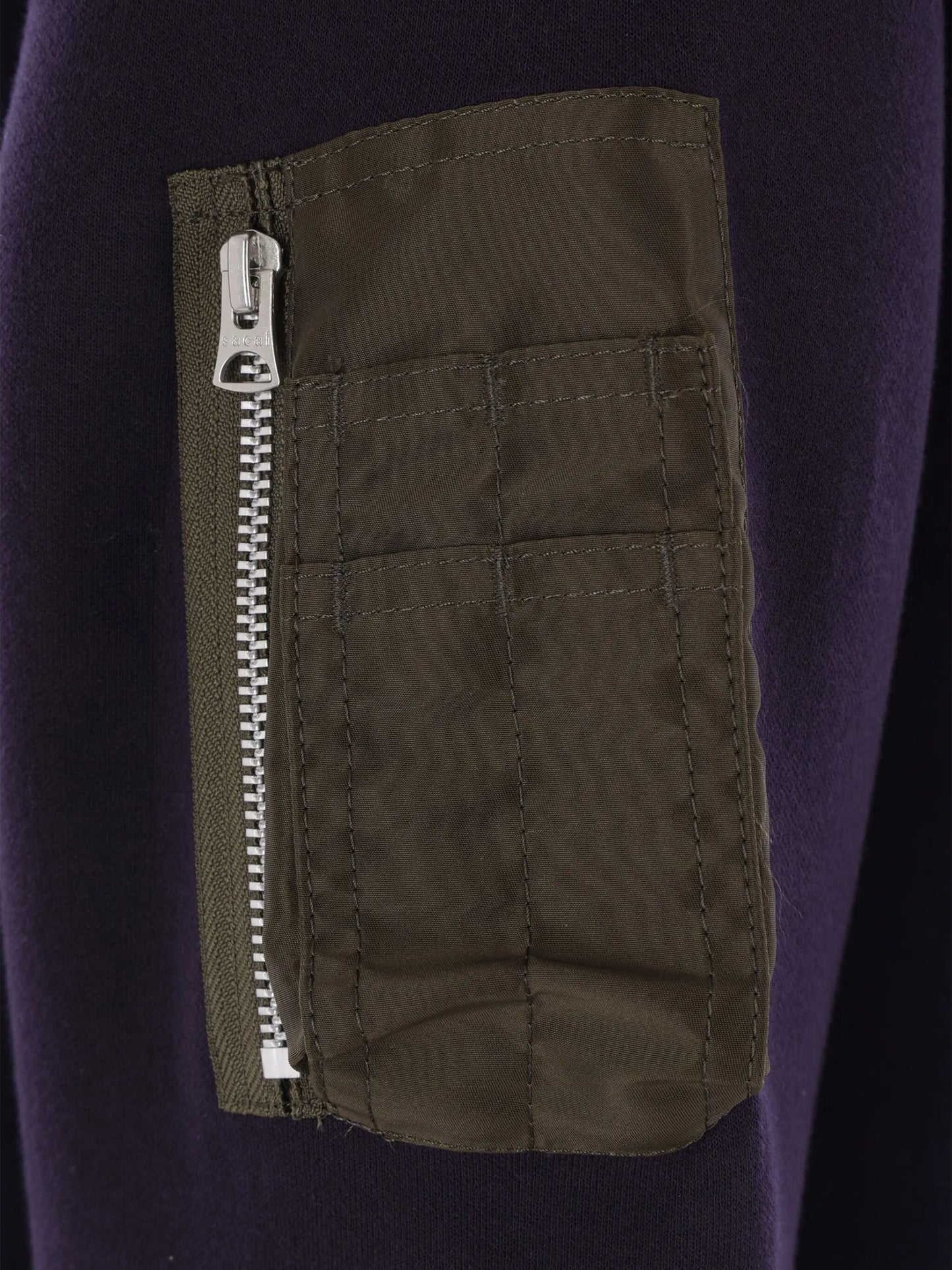 Sacai Zip-up Hoodie Purple Cotton - vue 4 - sacai