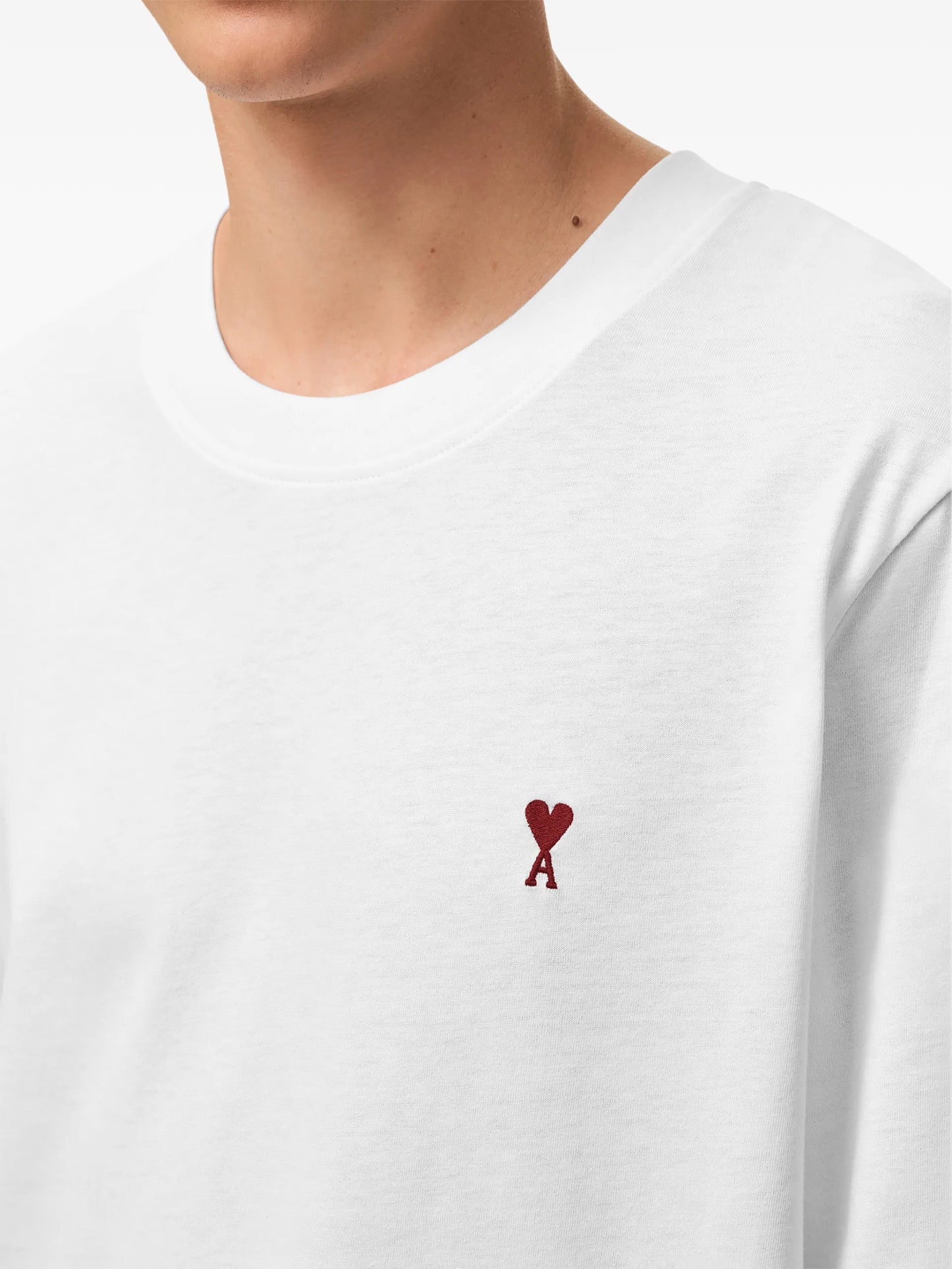 AMI Paris Ami De Coeur Organic-cotton T-shirt E26BFUTS235724 Vue 6