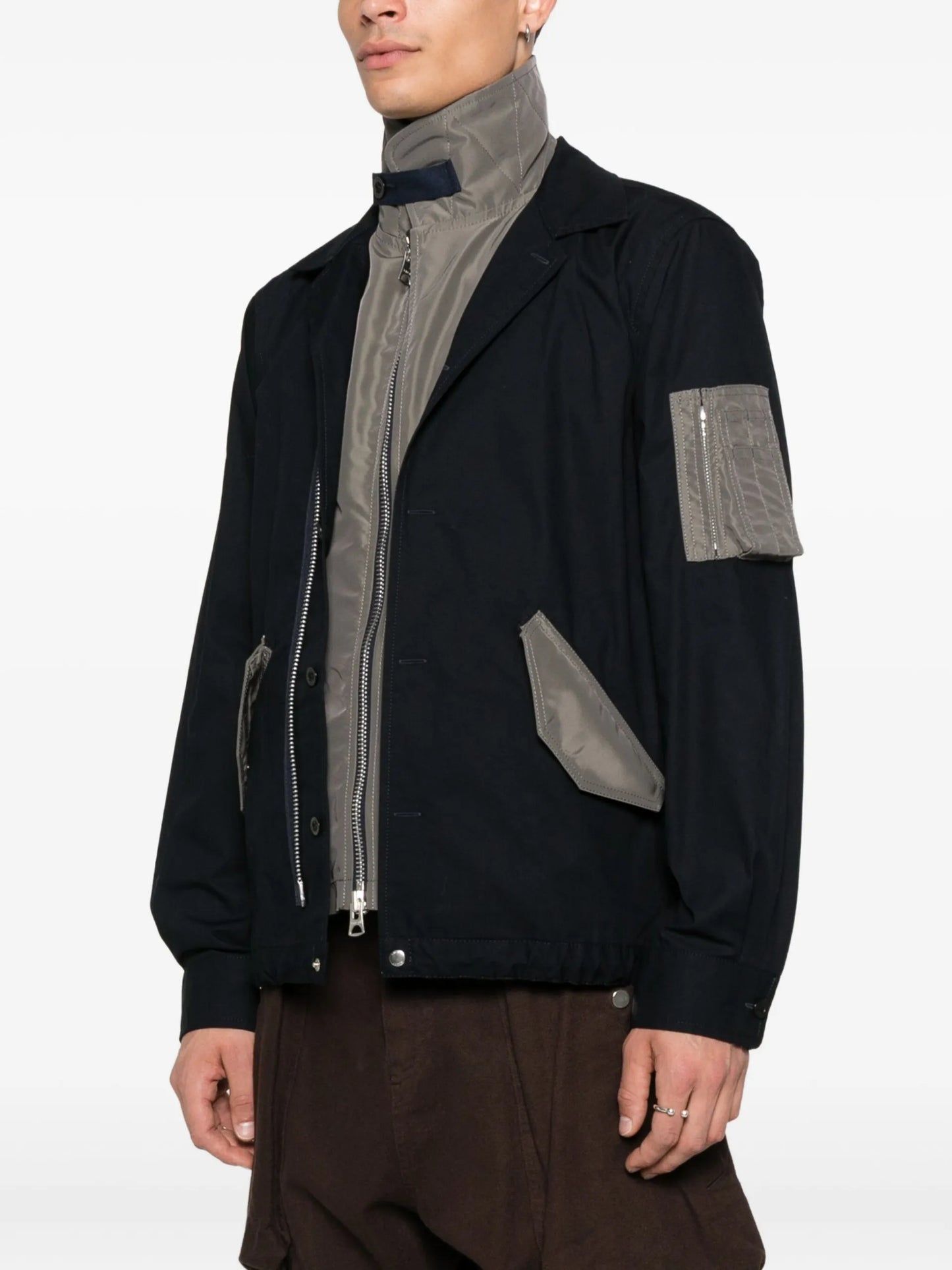 Sacai Oxford Nylon Cotton Jacket SCM244 Vue 3