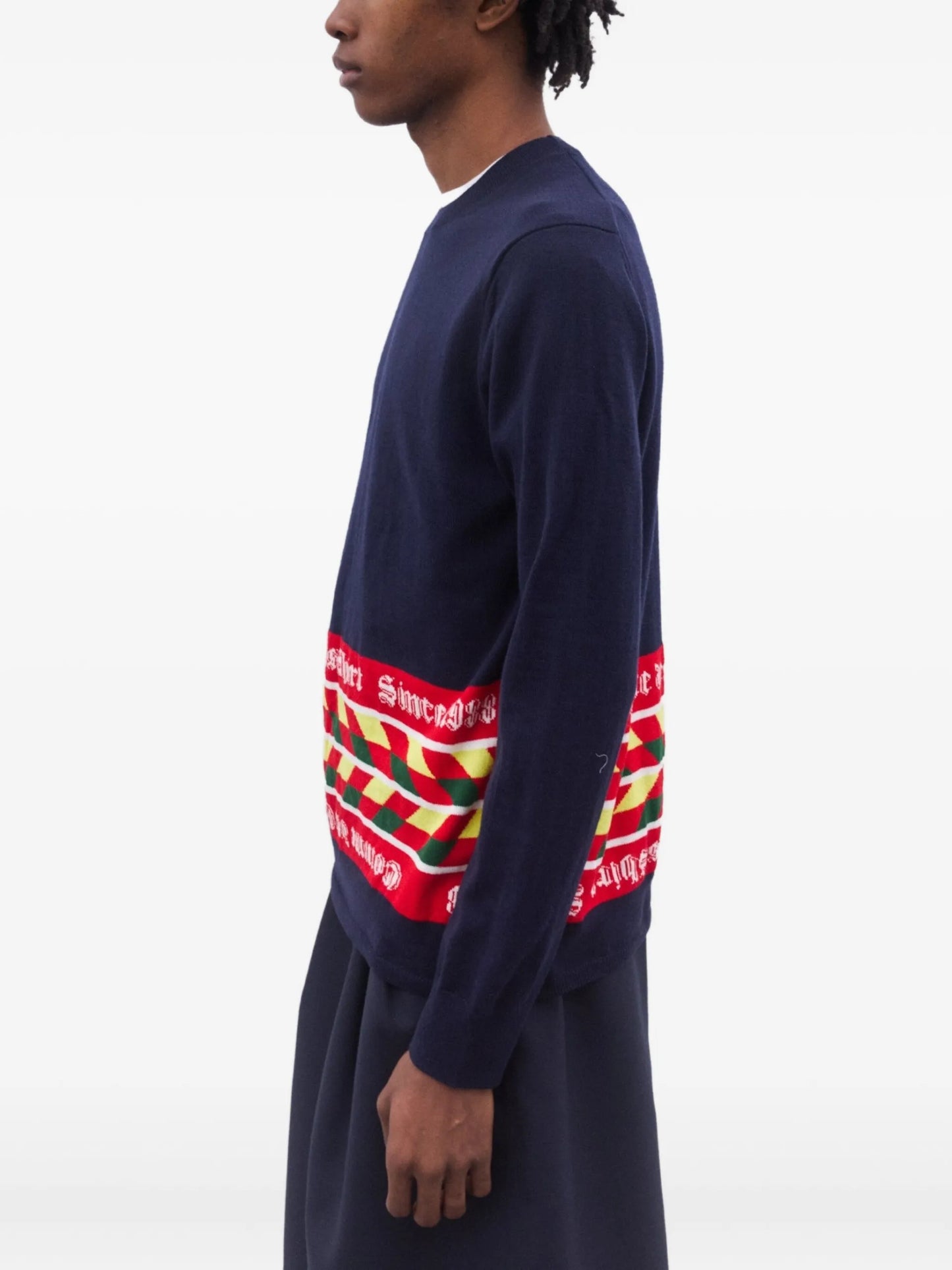 Comme Des Garçons Shirt Patterned Sweater - detail - Comme Des Garçons Shirt