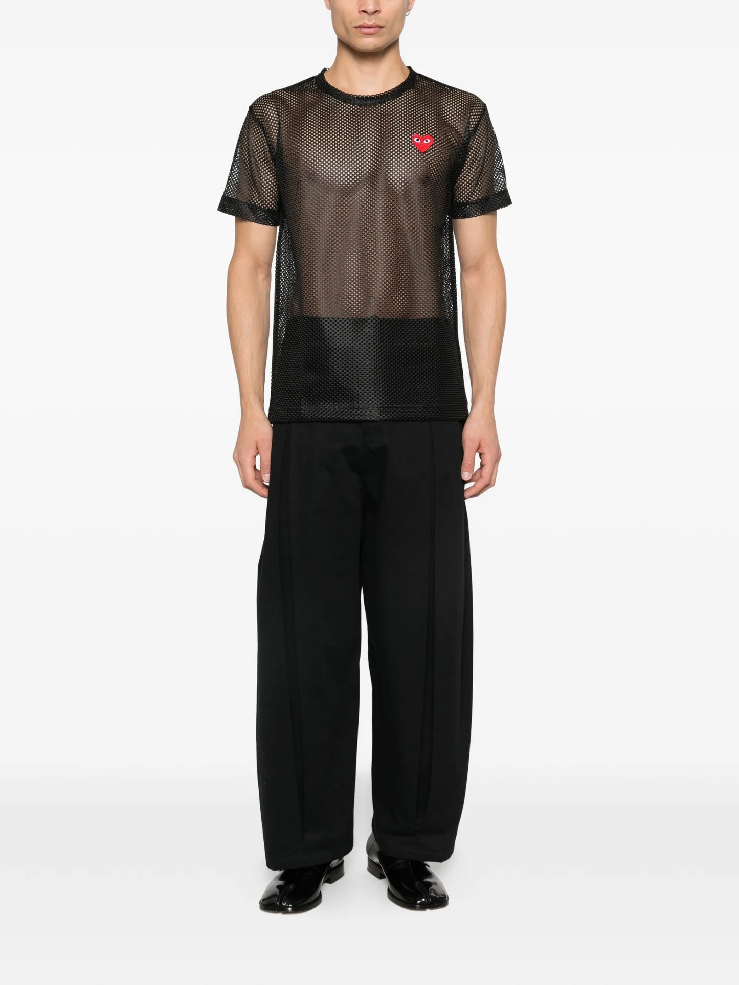 Comme Des Garçons Play Mesh Logo-patch T-shirt AXT351 Vue 2