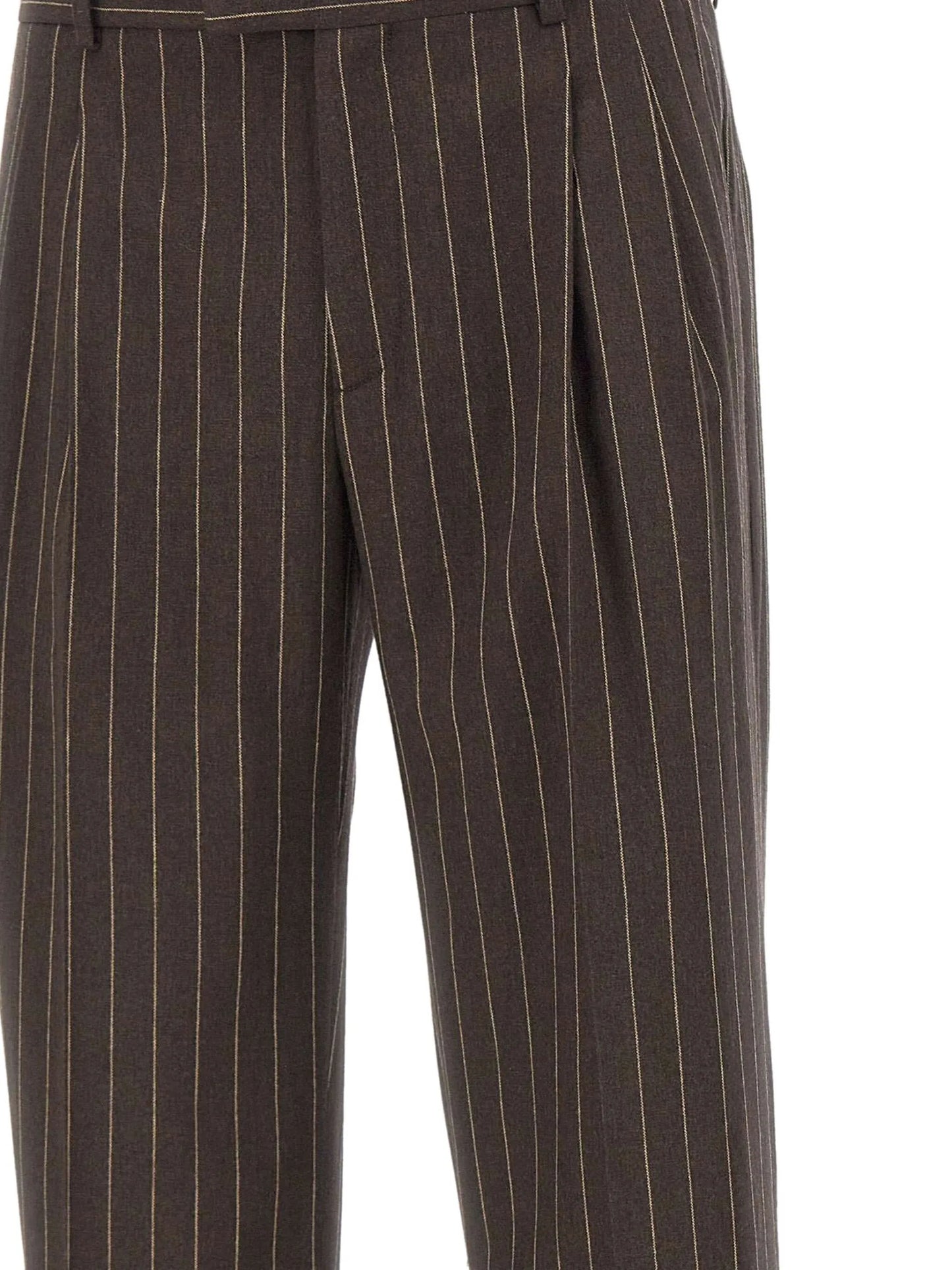 Drôle De Monsieur Pinstriped Pleated Pants - detail - Drôle De Monsieur
