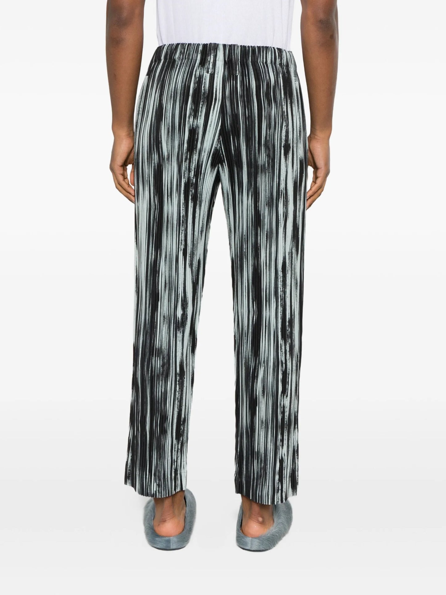 Homme Plissé Issey Miyake Brushstroke Stripe Plissé Trousers - vue 4 - Homme Plissé Issey Miyake