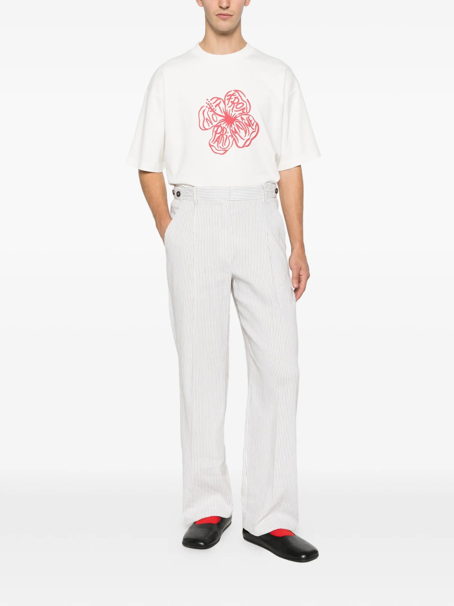 Drôle De Monsieur Slogan Hibiscus T-shirt JTS292CO002 Vue 2