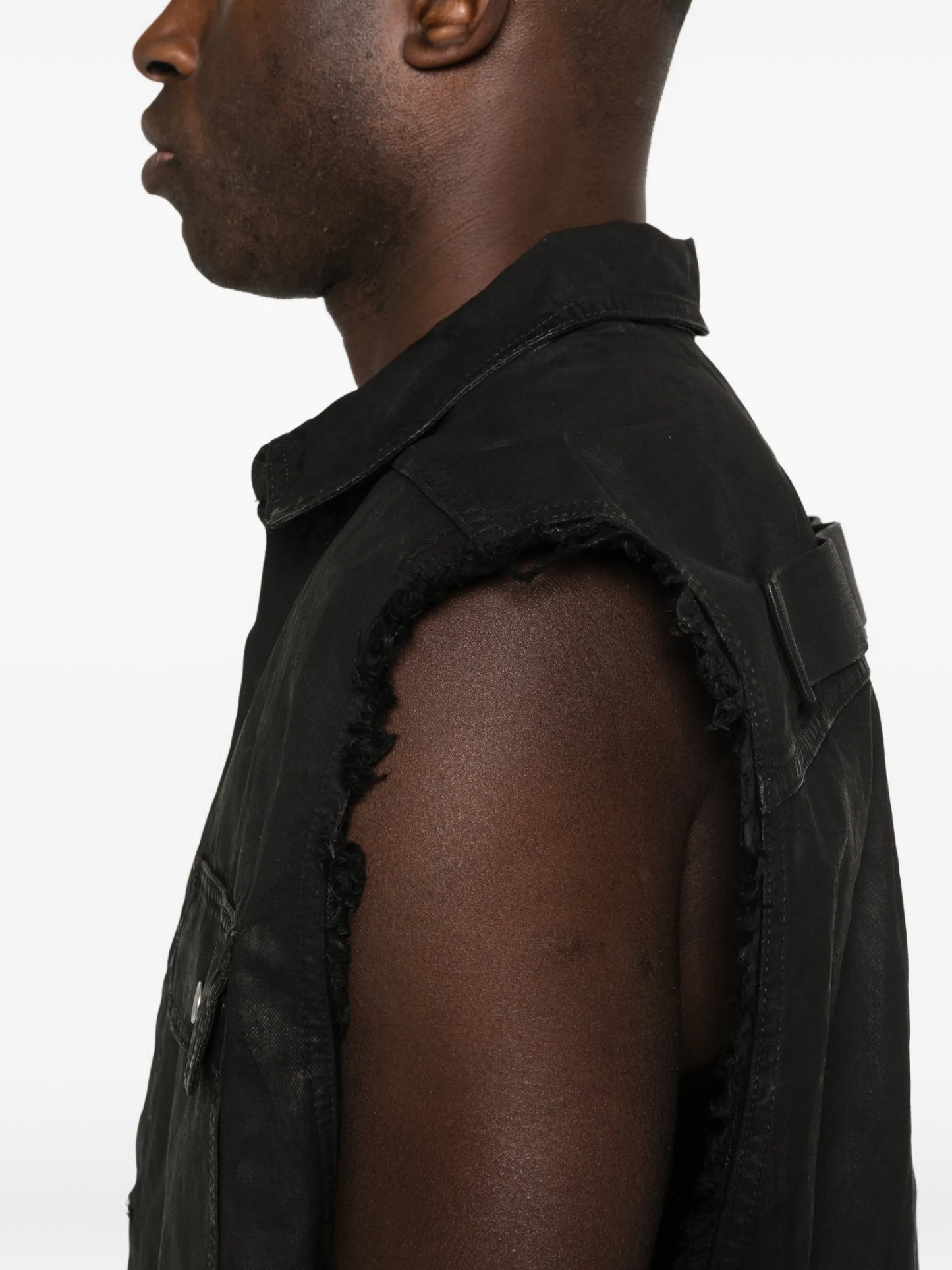 Rick Owens DRKSHDW Tommy Jumbo Buttoned Pocket Gilet DU01F4764DBK Vue 5