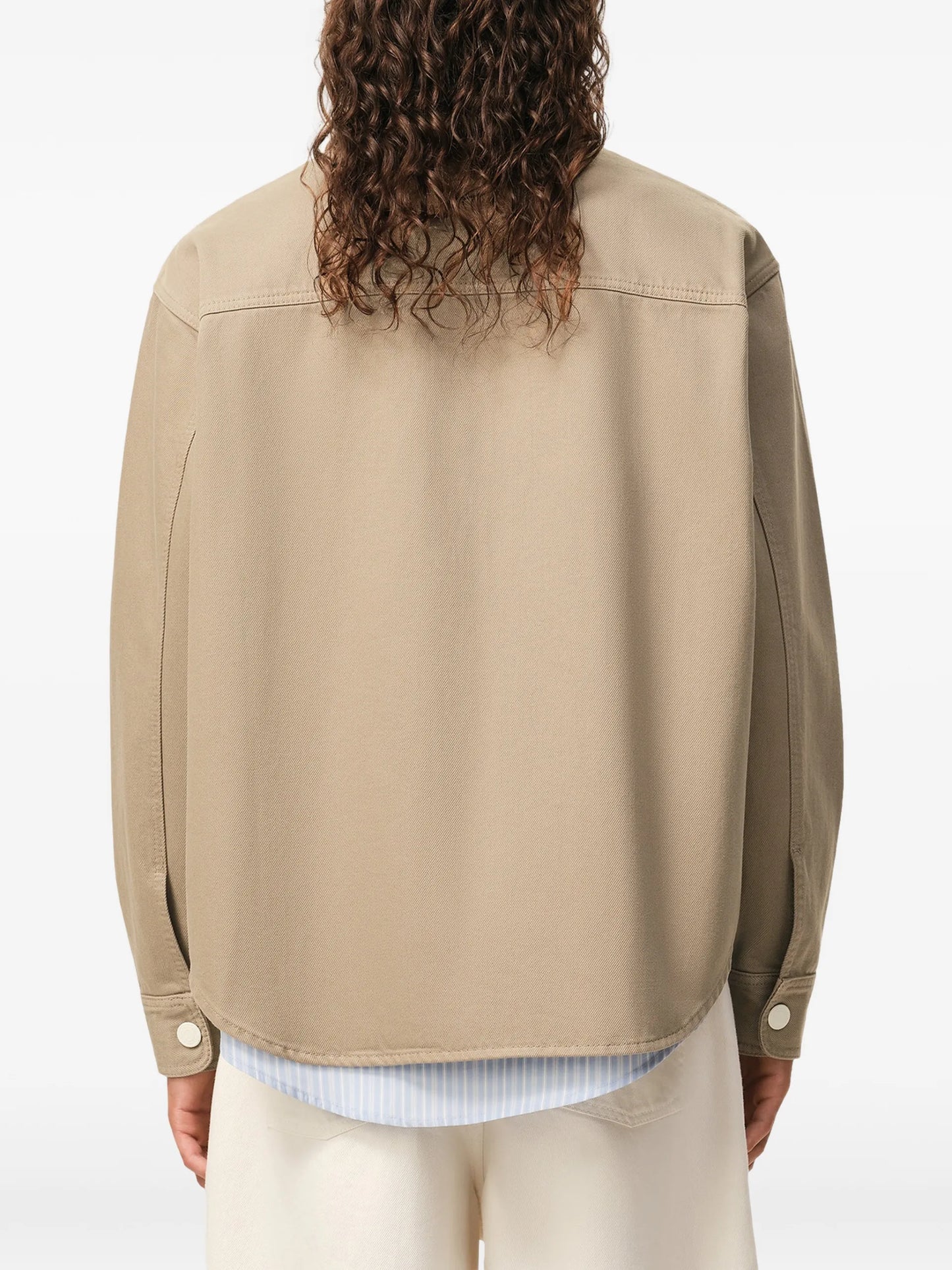 AMI Paris Ami De Coeur Logo-patch Buttoned Shirt E26UJK897DE0126 Vue 4