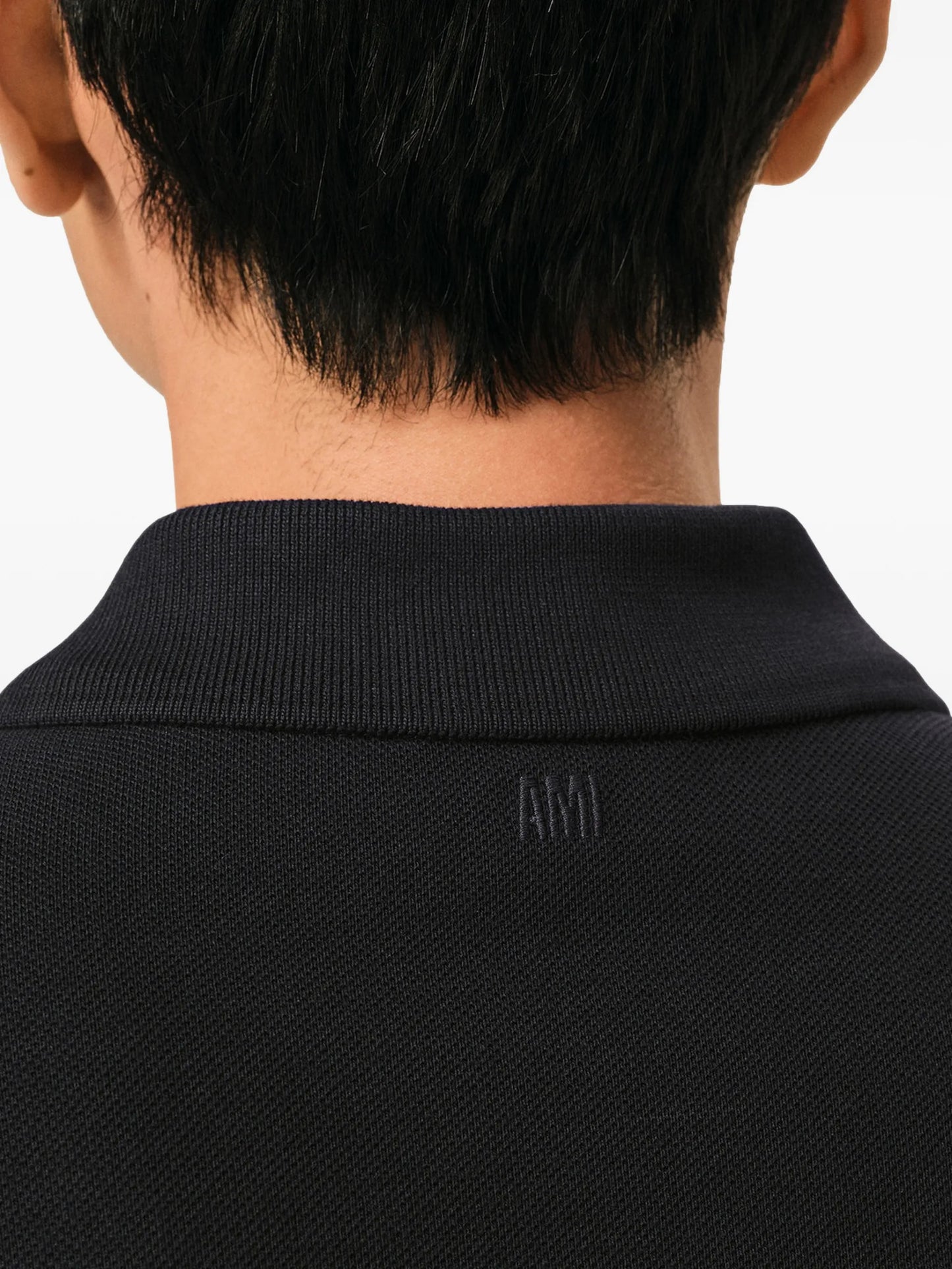 AMI Paris Ami De Coeur Logo-embroidered Polo Shirt E26HPL411760 Vue 5