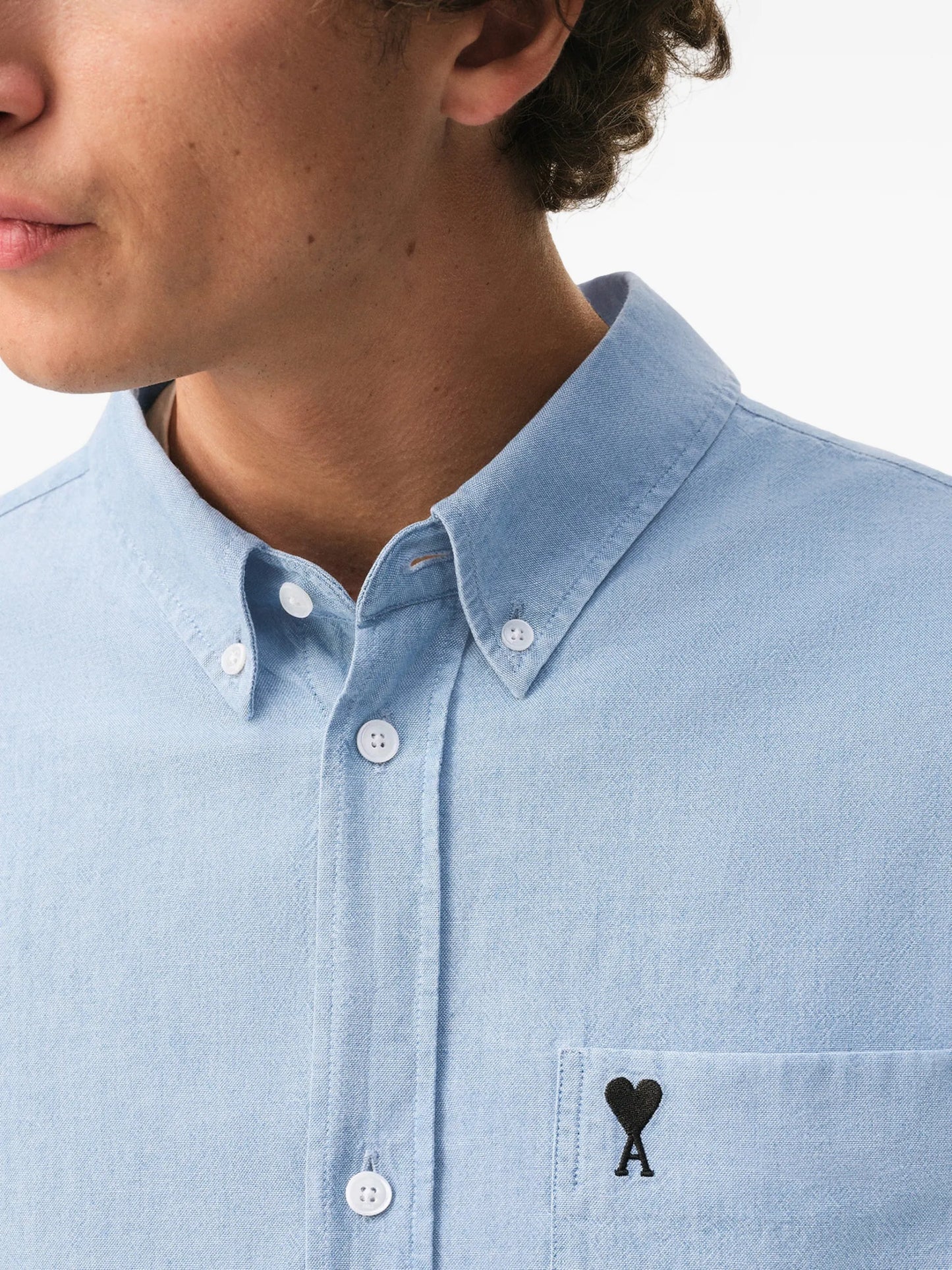 AMI Paris Ami De Coeur Embroidered Shirt HSH822CO0221 Vue 5