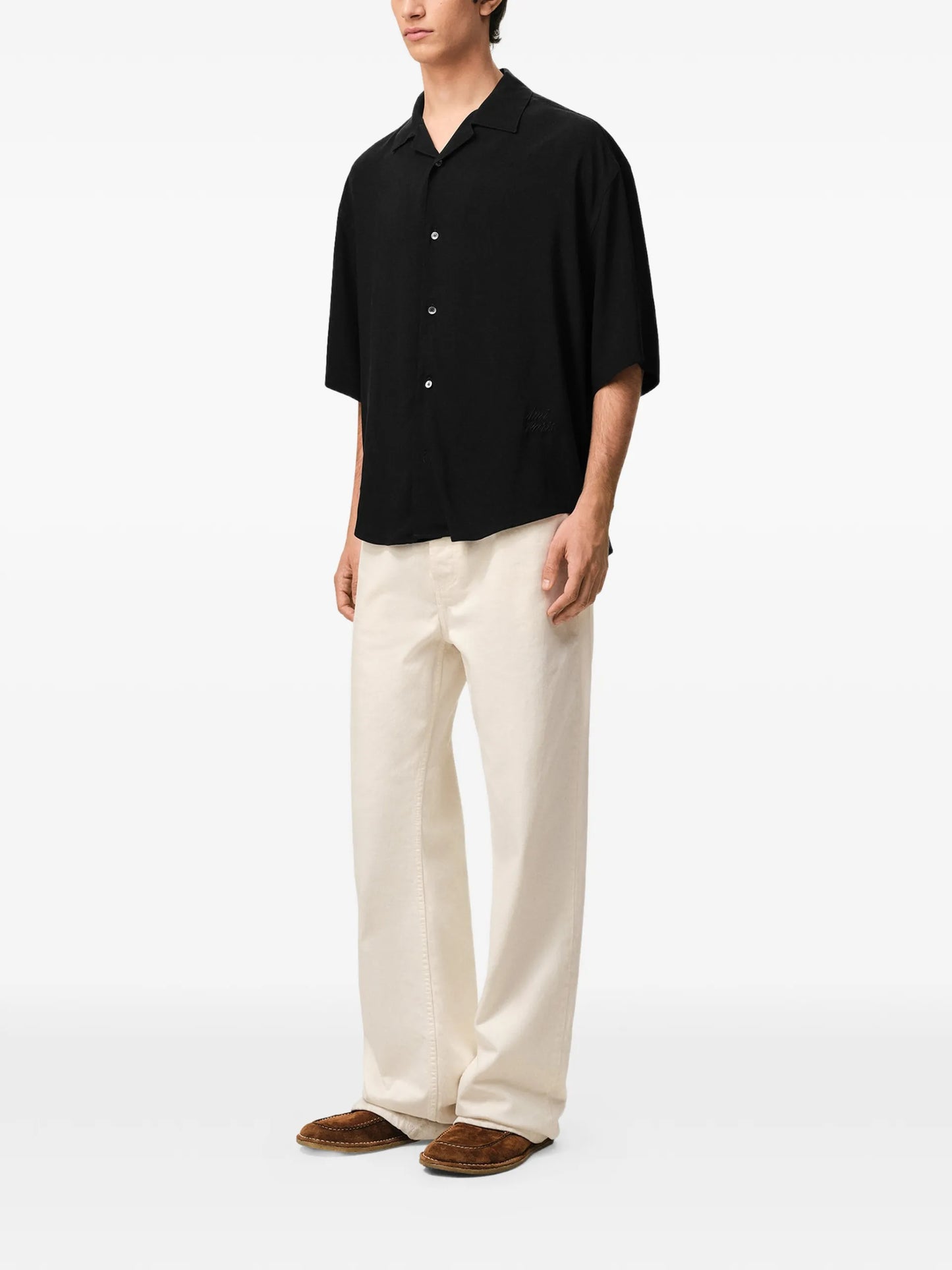 AMI Paris Short-sleeve Embroidered Shirt E26HSH830VI0036 Vue 3