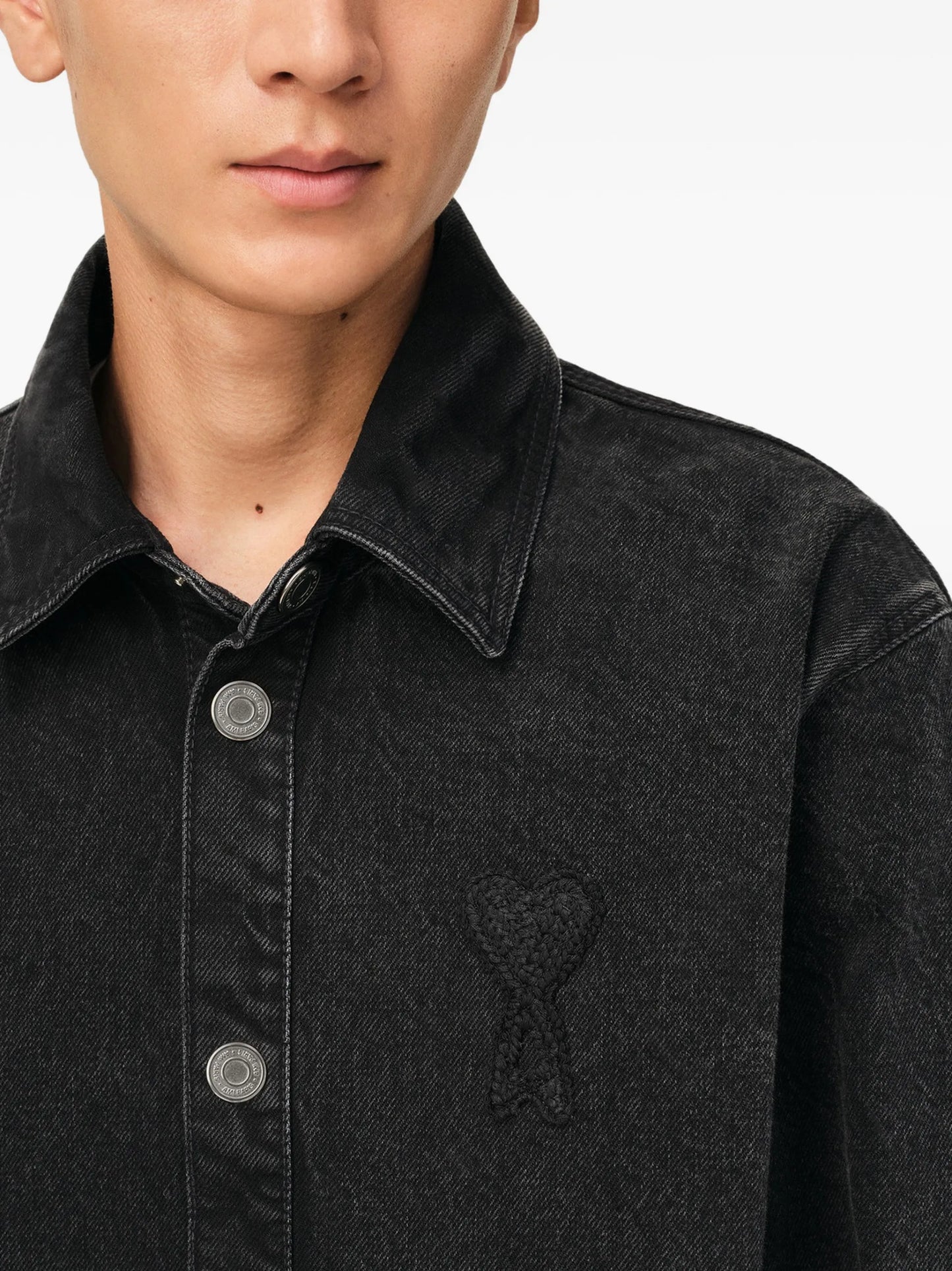 AMI Paris Ami De Coeur Overshirt E26UJK897DE0124 Vue 5