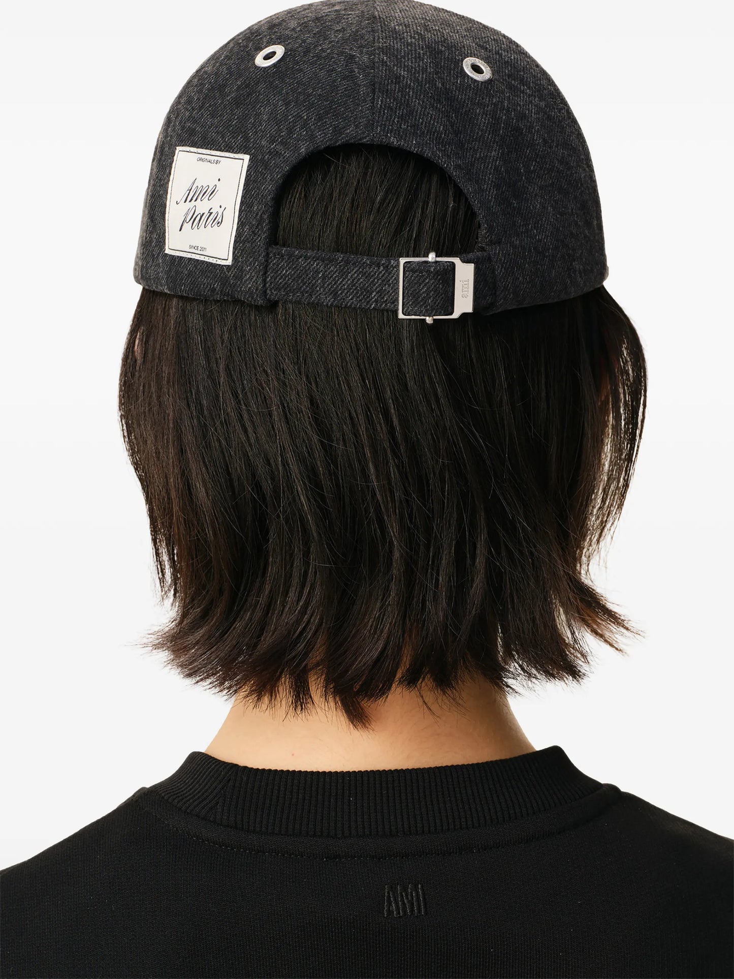 AMI Paris Denim Label Baseball Cap E26UCP281DE0124 Vue 5