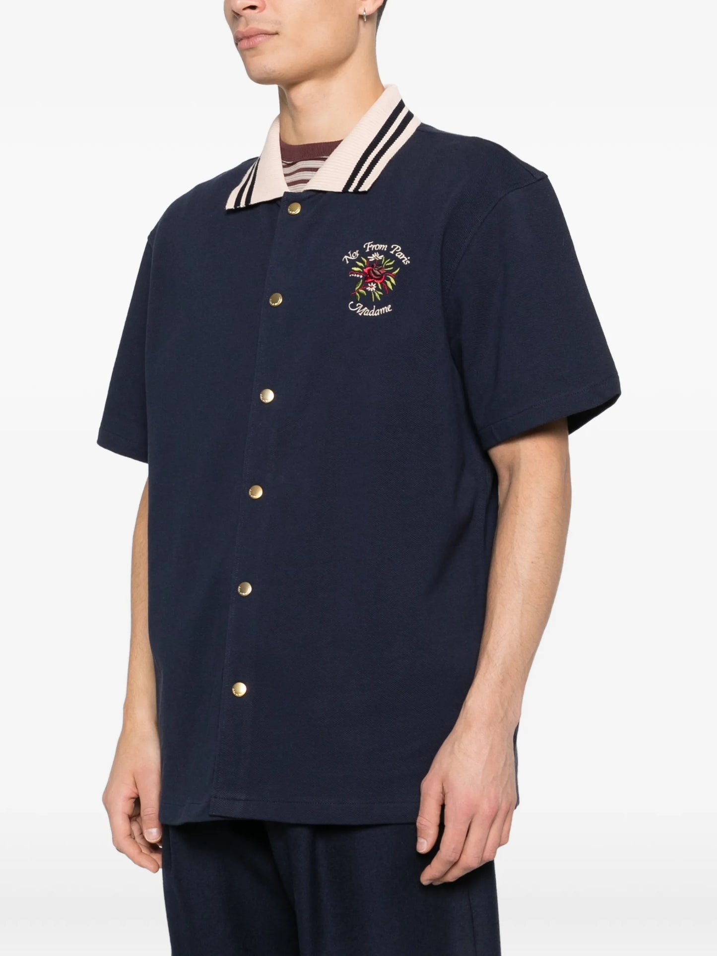 Drôle De Monsieur Embroidered Buttoned Shirt JSH247CO264 Vue 3