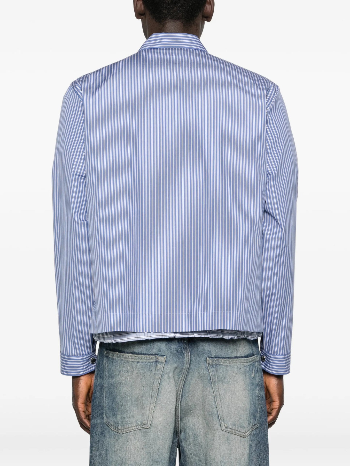 Sacai Striped Overshirt 03933M Vue 4