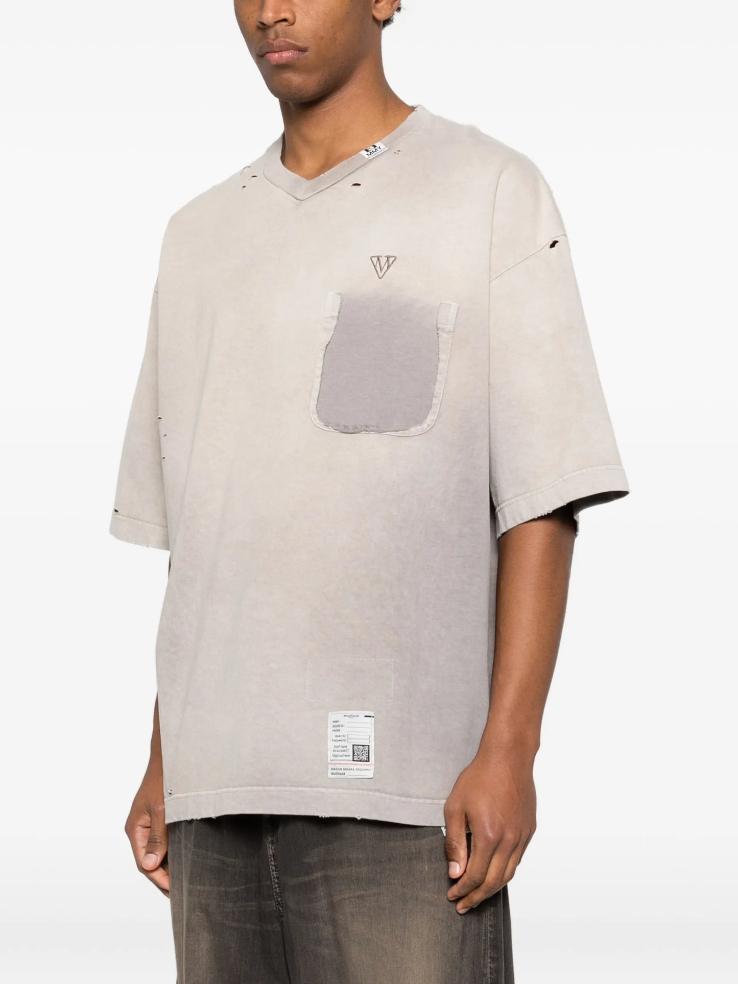 Maison MIHARA YASUHIRO V-neck Short-sleeve T-shirt J16TS802BG Vue 3