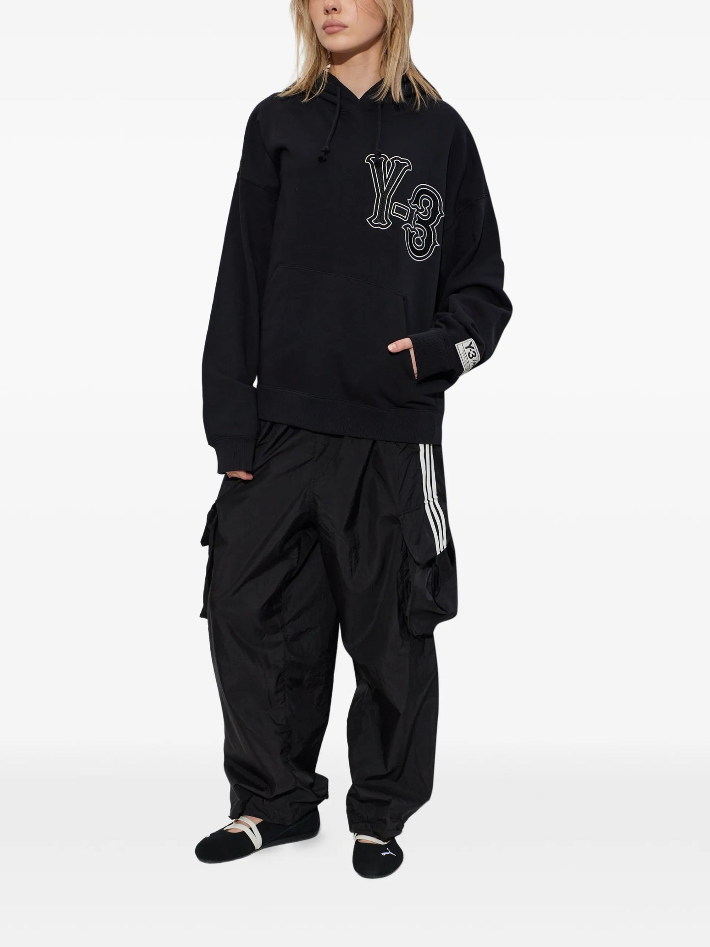 Y-3 Stripe Cargo Trousers KF1087BLACK Vue 2