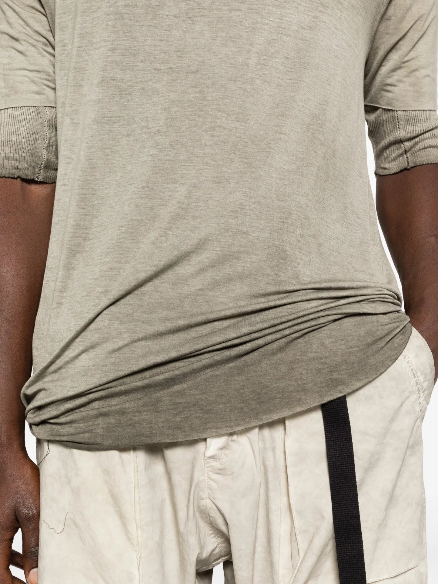 Thom Krom Ribbed-trim T-shirt MTS940 Vue 5
