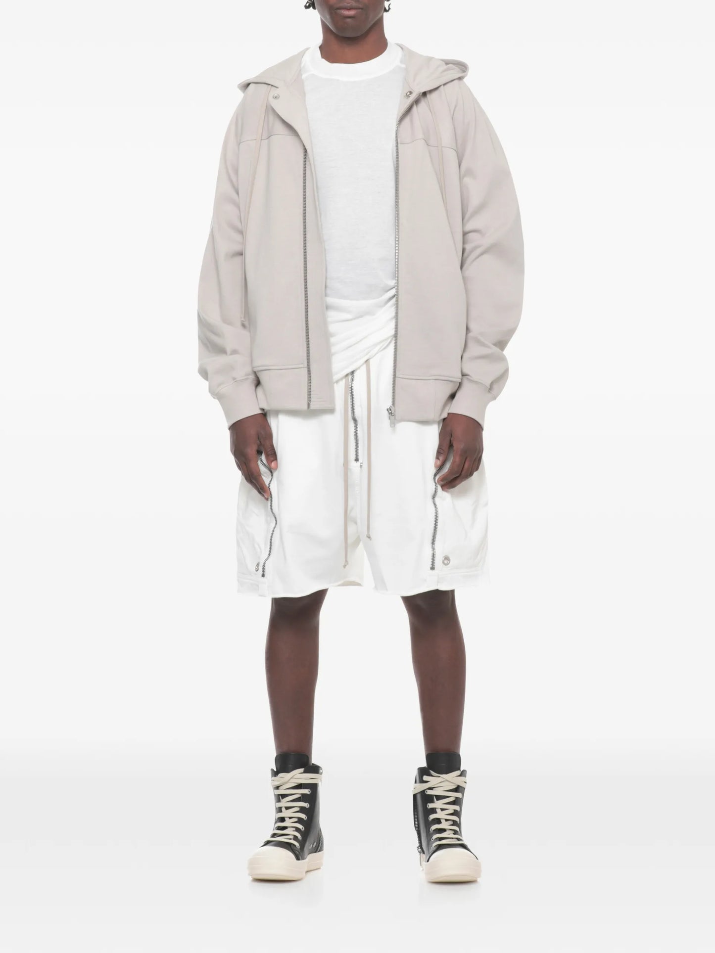 Rick Owens DRKSHDW Drawstring Zip Shorts DU01F4389RIG Vue 2
