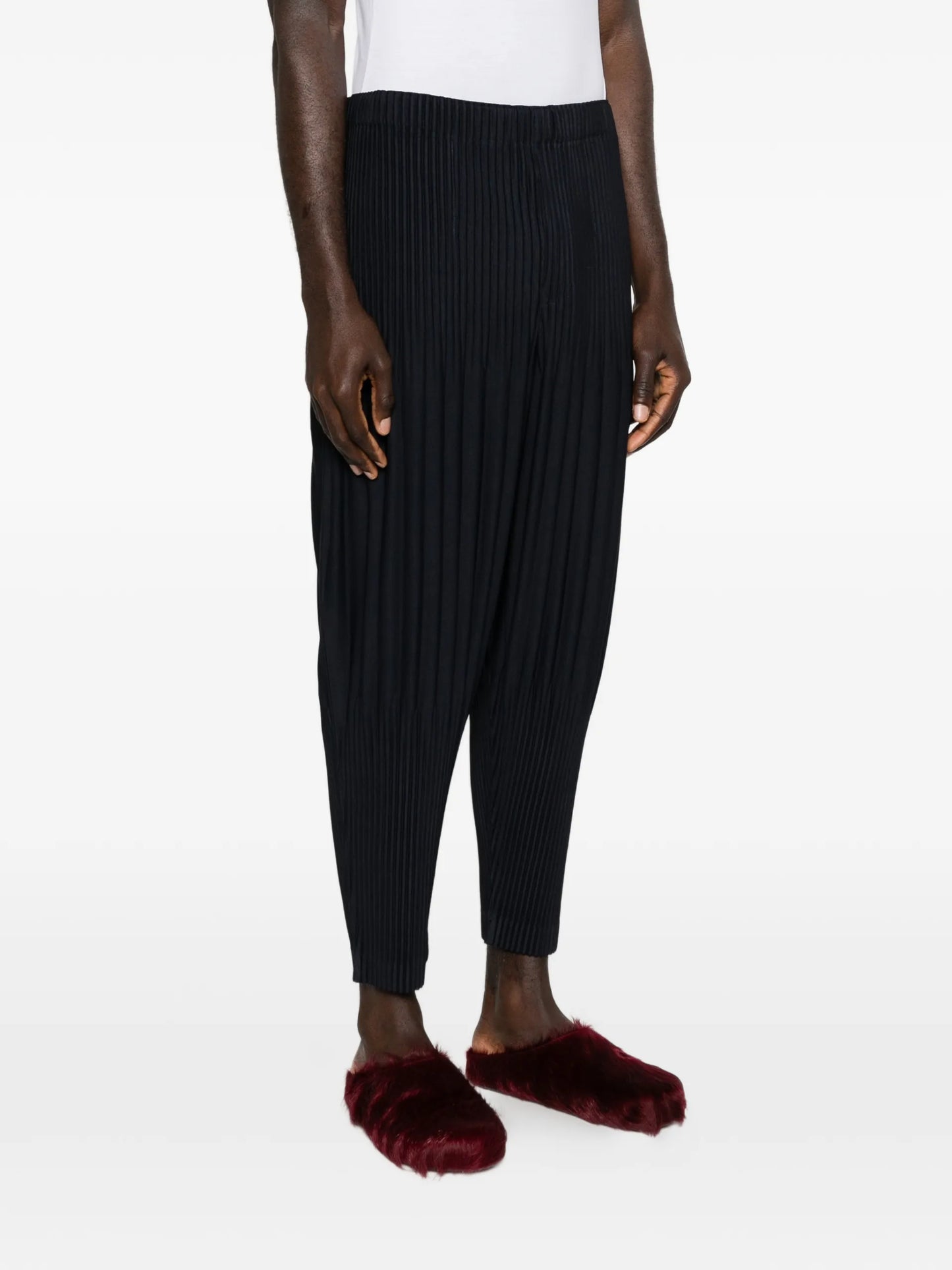 Homme Plissé Issey Miyake Elasticated-waistband Tapered Trousers HP66JF551 Vue 3