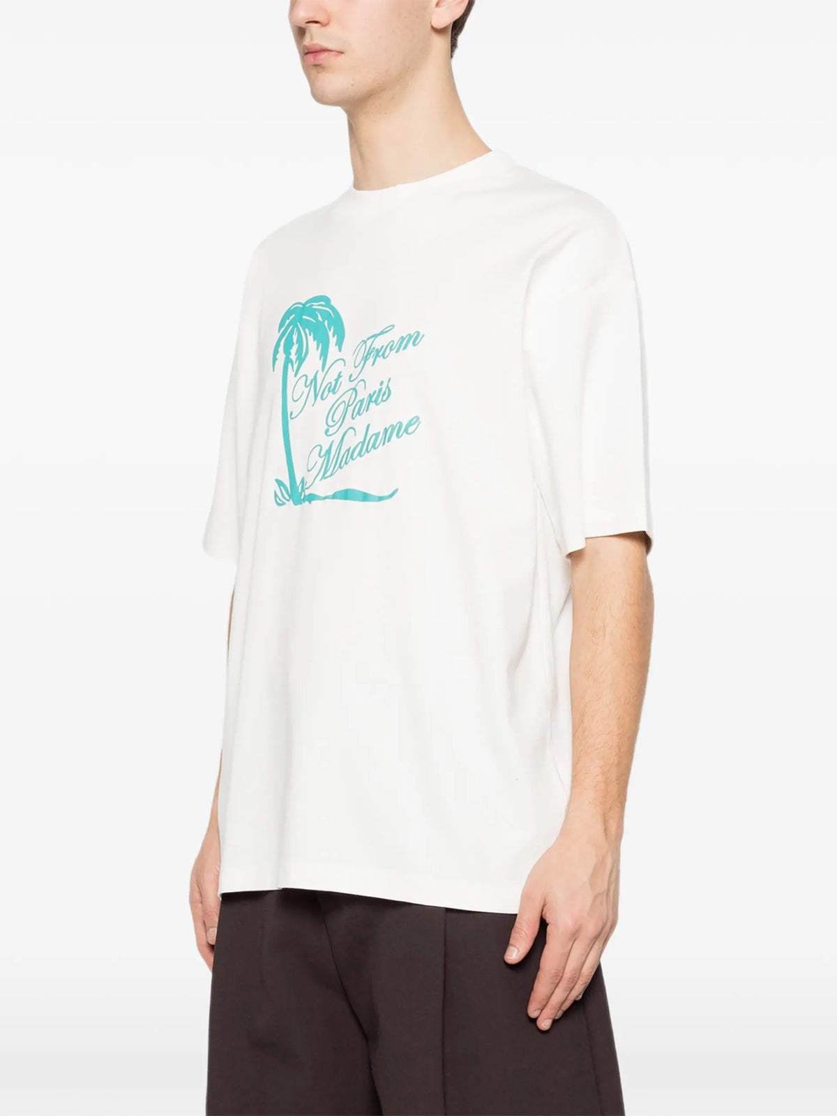 Drôle De Monsieur Slogan Palmiers T-shirt coloris White - vue 3