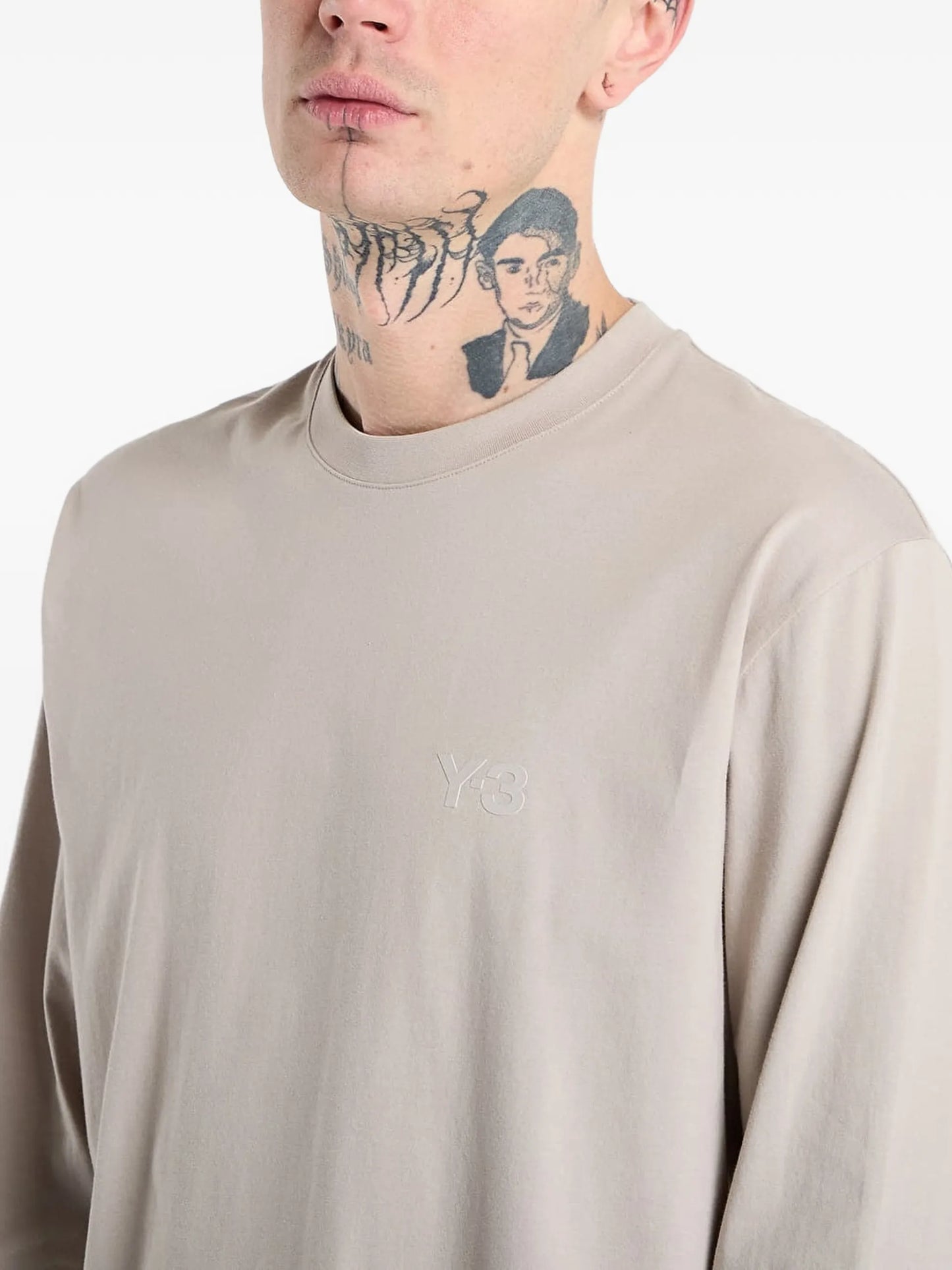 Y-3 Long-sleeve Cotton T-shirt KQ9781BROWN Vue 5