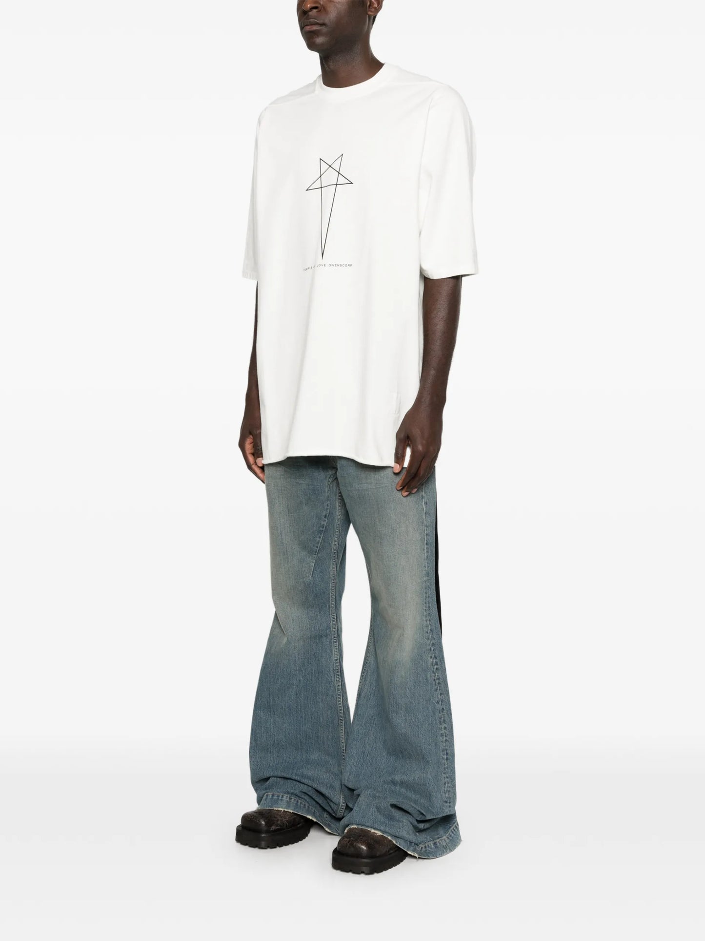Rick Owens DRKSHDW Star-graphic Ribbon T-shirt DU01F4274RIGEP3 Vue 3