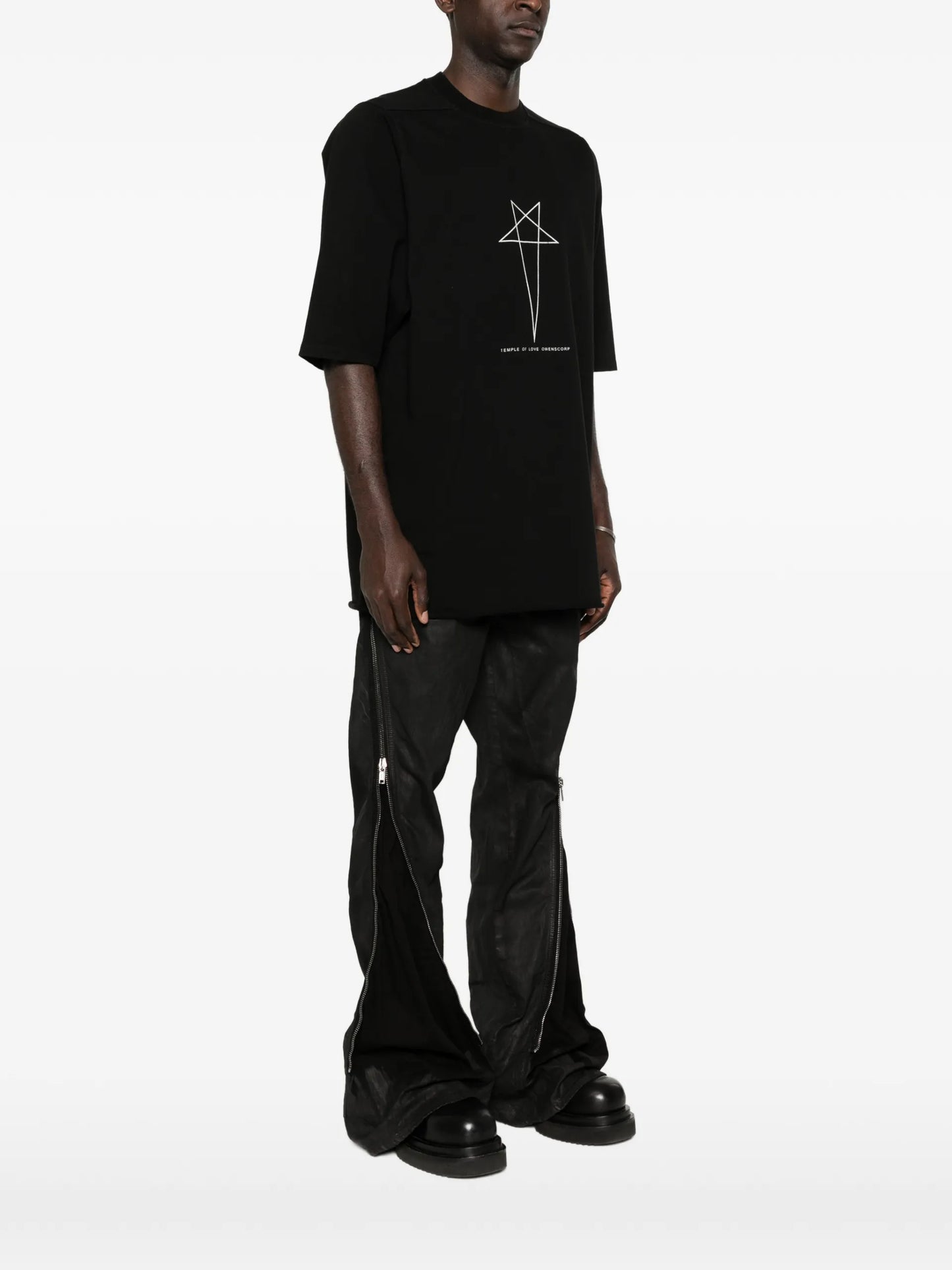 Rick Owens DRKSHDW Star-print Crew-neck T-shirt DU01F4274RIGEP3 Vue 3
