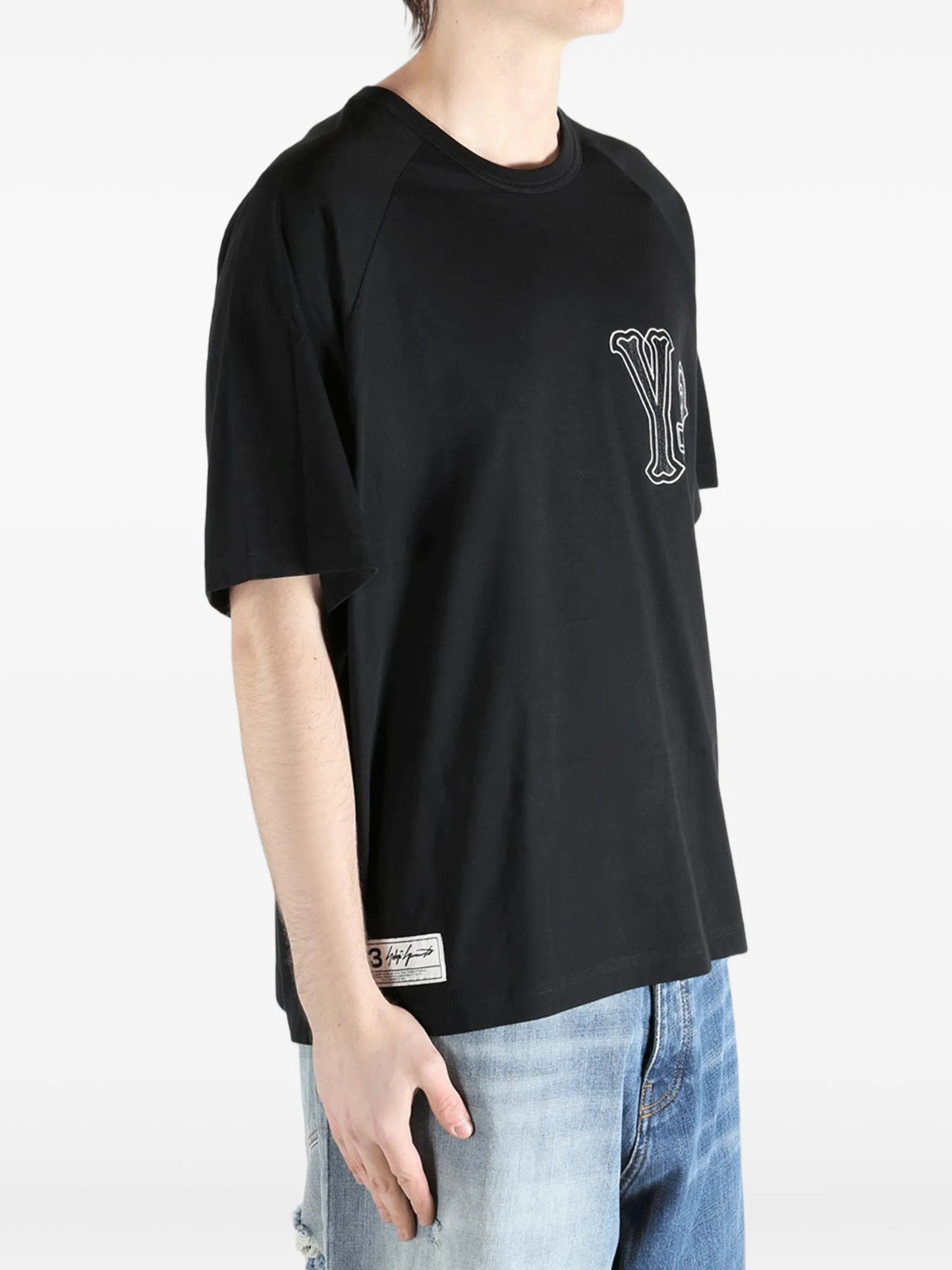 Y-3 Embroidered Cotton T-shirt KQ9307 Vue 3