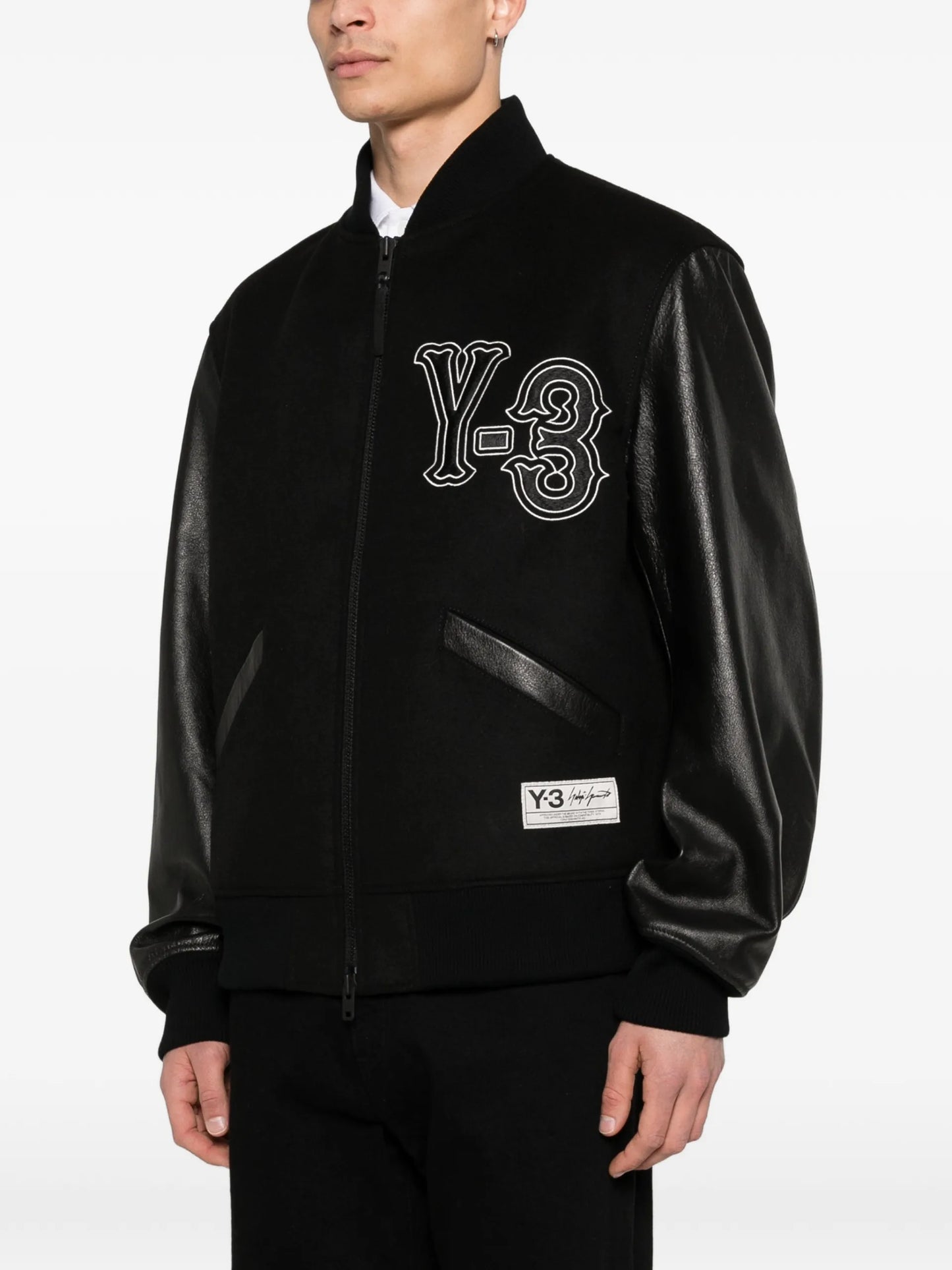 Y-3 Leather-sleeve Embroidered Jacket KH0428 Vue 3