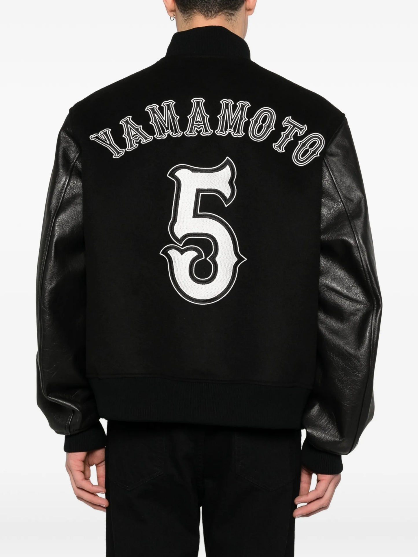 Y-3 Leather-sleeve Embroidered Jacket KH0428 Vue 4