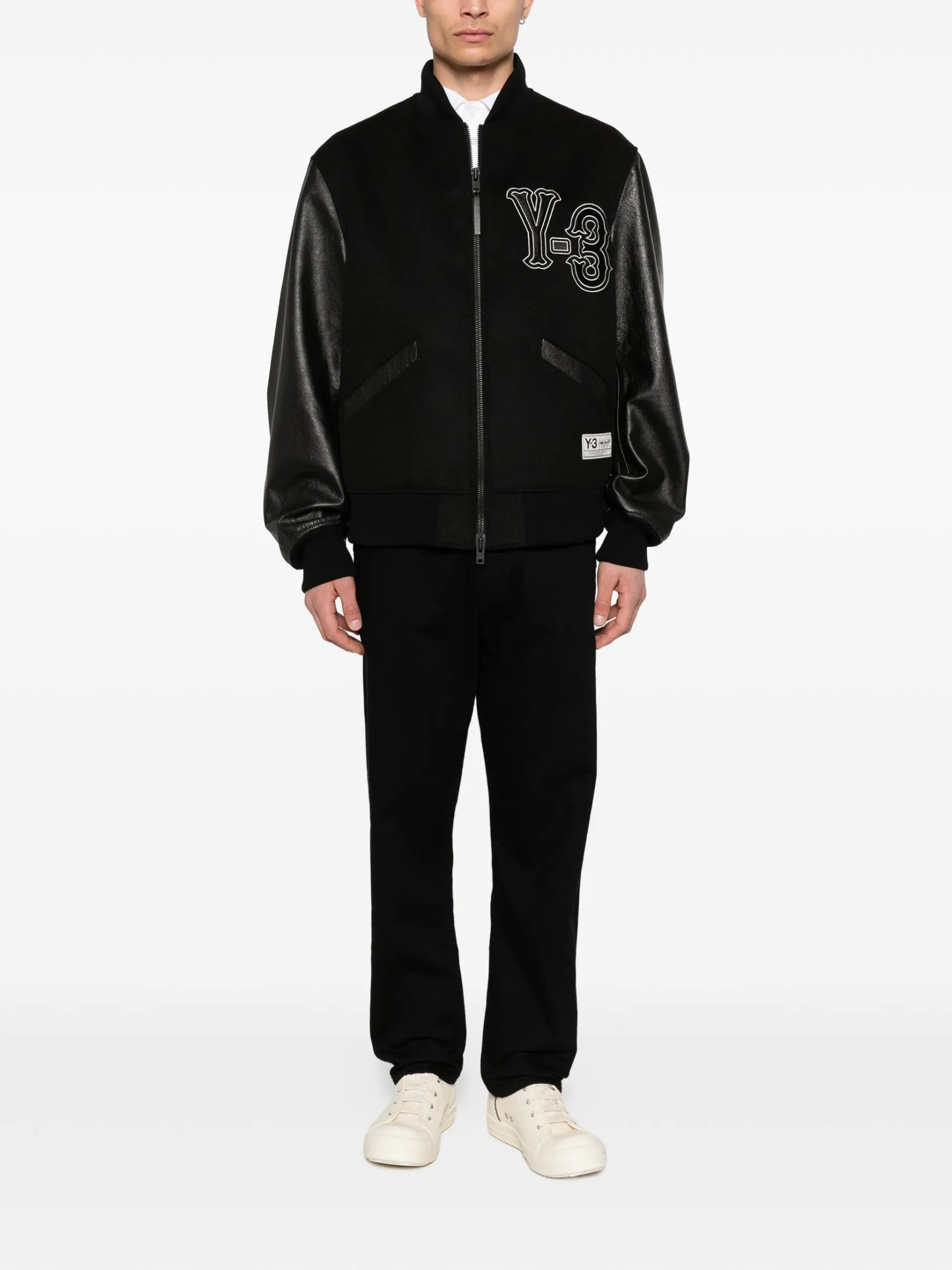 Y-3 Leather-sleeve Embroidered Jacket KH0428 Vue 2