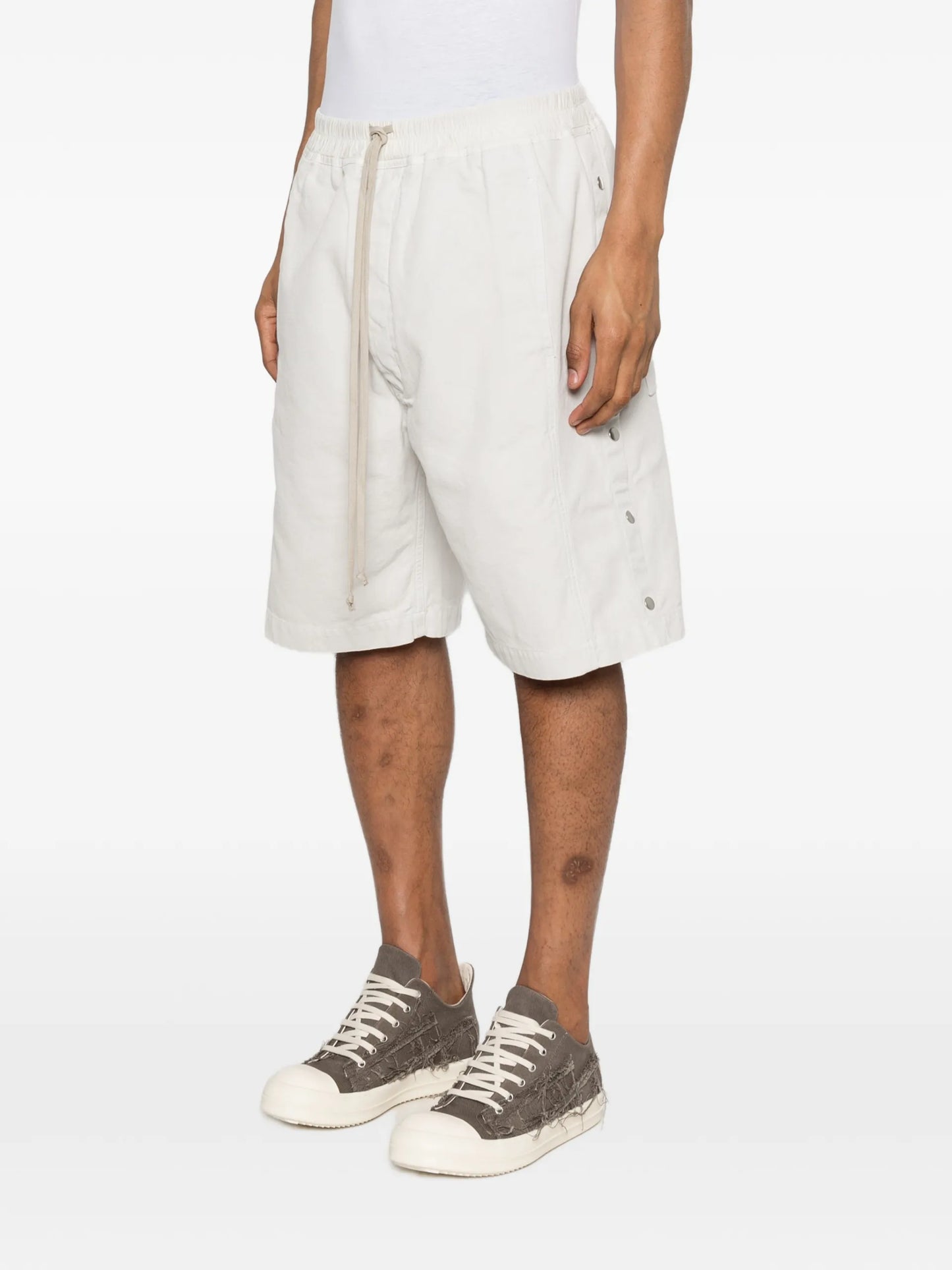 Rick Owens DRKSHDW Wide Pusher Elastic-waist Bermuda Shorts DU01F4373CVS Vue 3