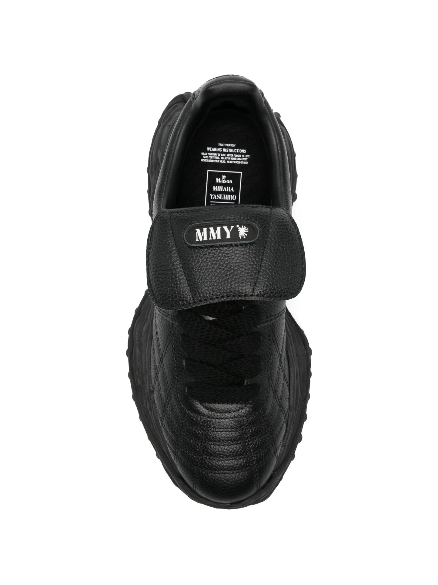 Maison MIHARA YASUHIRO Textured Leather Sneakers A14FW701BLCK Vue 4