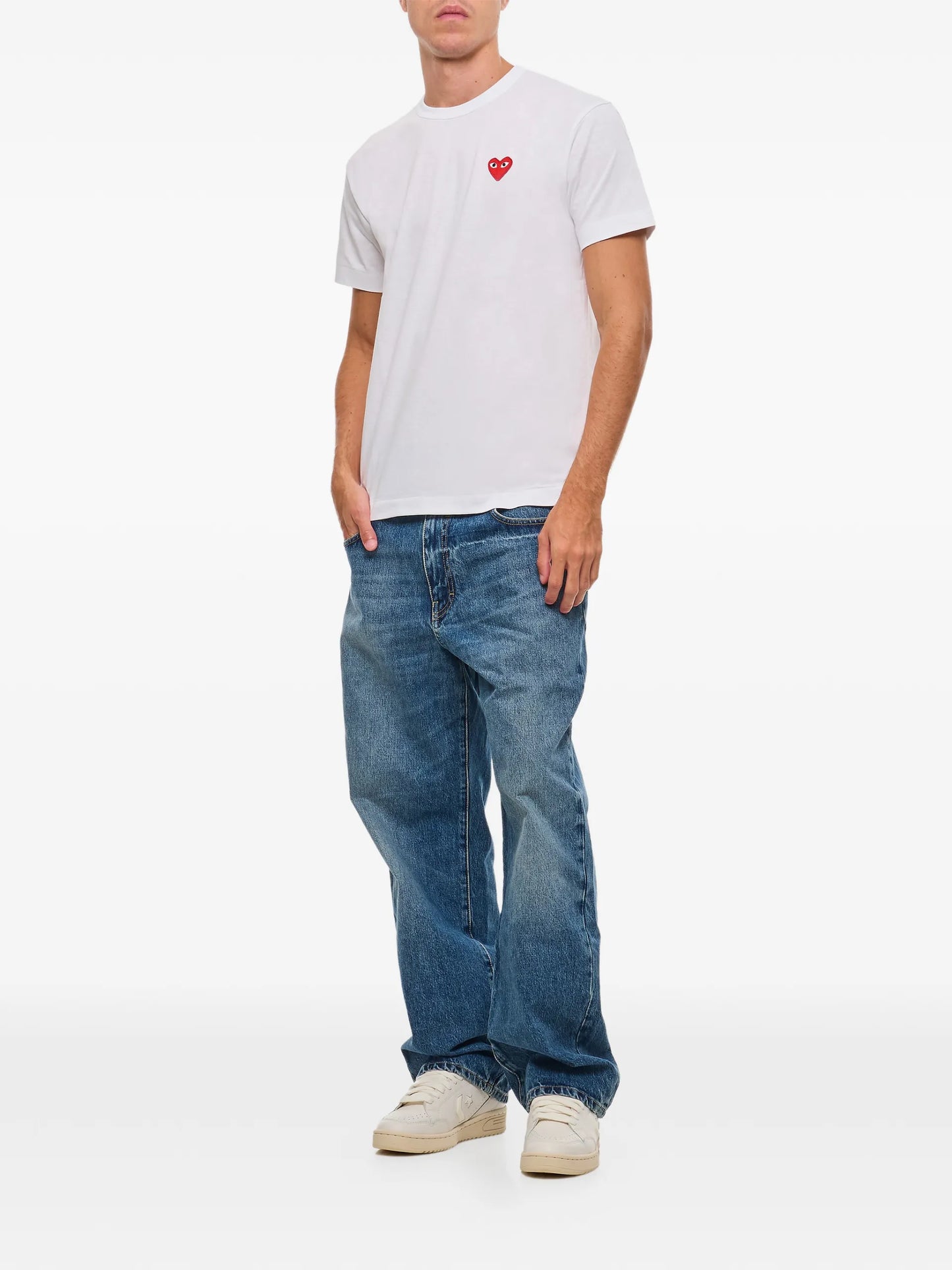 Comme Des Garçons Play Heart-logo T-shirt AXT108WHITE Vue 2