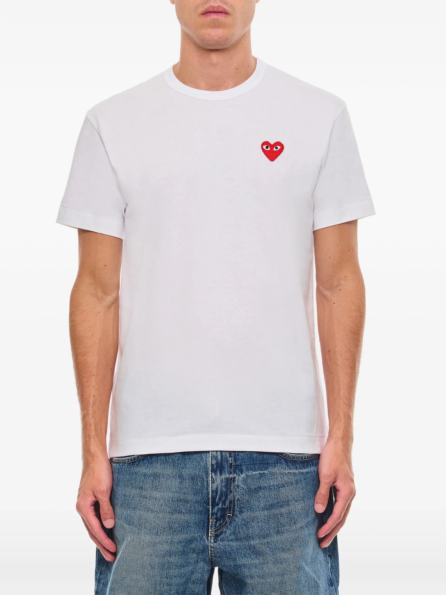 Comme Des Garçons Play Heart-logo T-shirt AXT108WHITE Vue 1