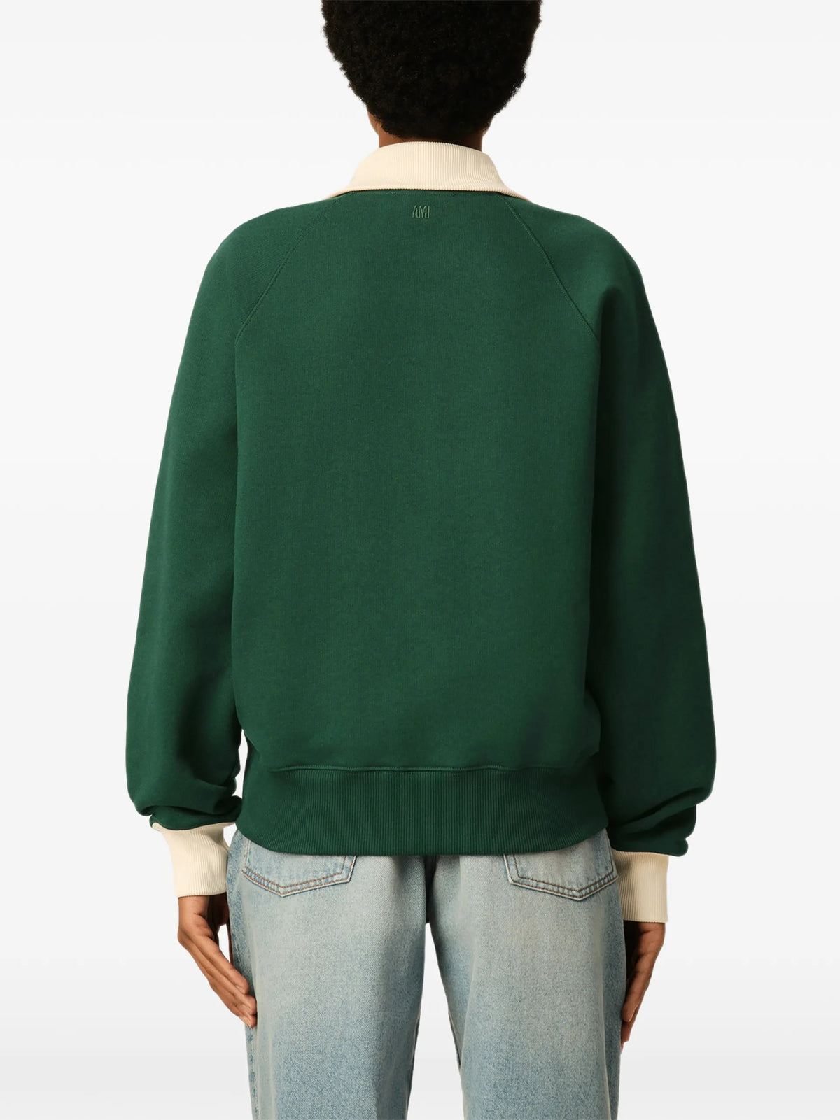 AMI Paris Zipped cotton sweatshirt with Ami de Coeur coloris Green - vue 6