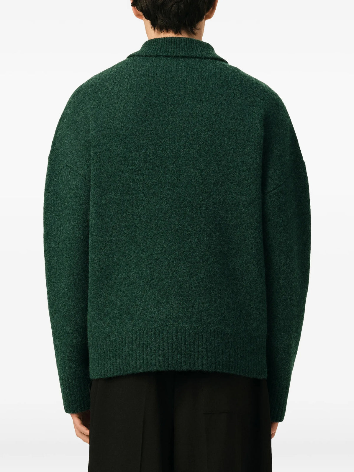 AMI Paris green alpaca polo with Ami de Coeur coloris Green - vue 5