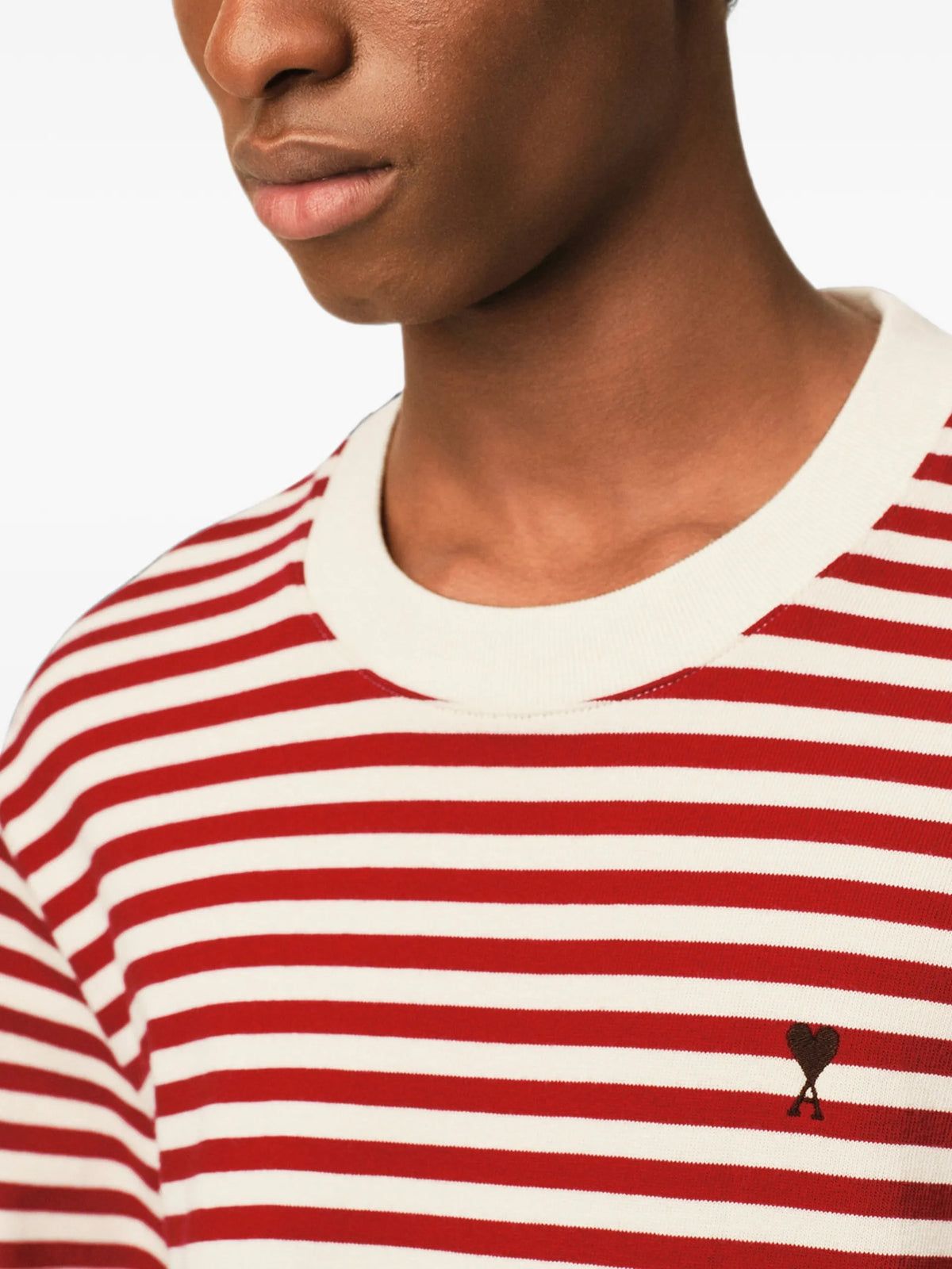 AMI Paris Mariniere cotton t-shirt with Ami de Coeur coloris Red - vue 6