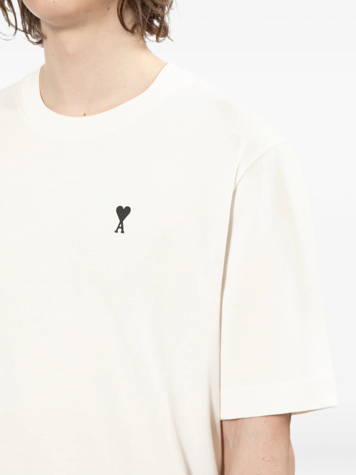 AMI Paris white cotton Place Des Victoires print T-shirt coloris Neutrals - vue 5
