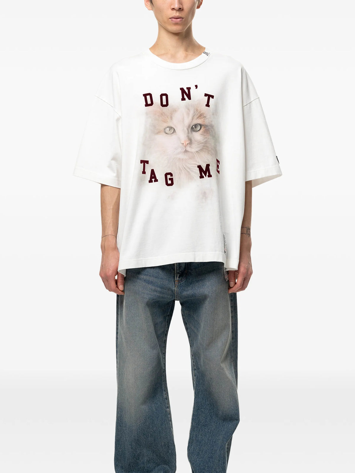 Maison MIHARA YASUHIRO cat-printed T-shirt coloris White - vue 2