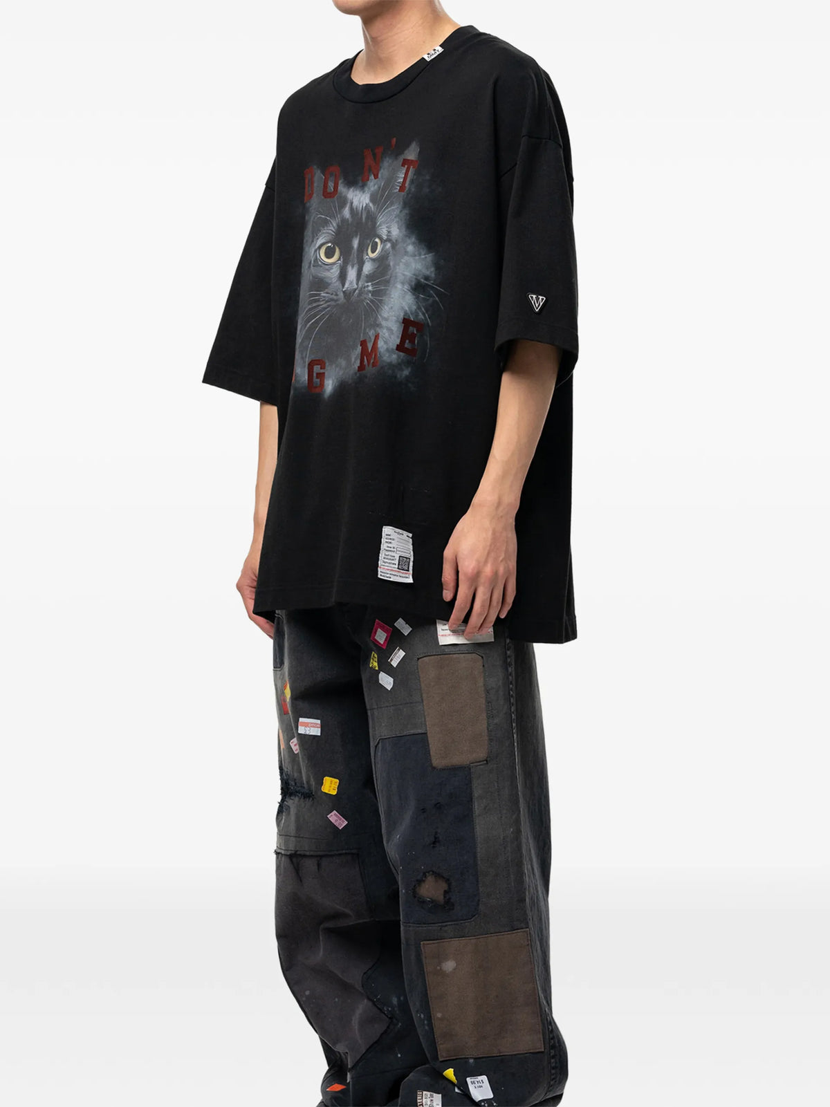 Maison MIHARA YASUHIRO cat-printed T-shirt coloris Black - vue 3