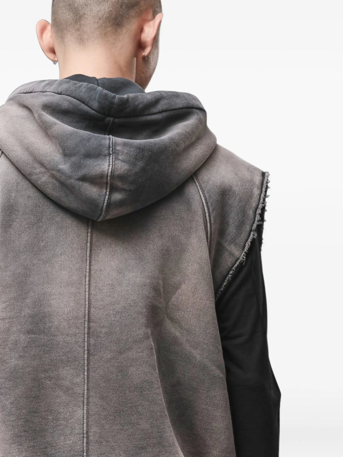 Thom Krom stone-wash hooded vest coloris Grey - vue 5