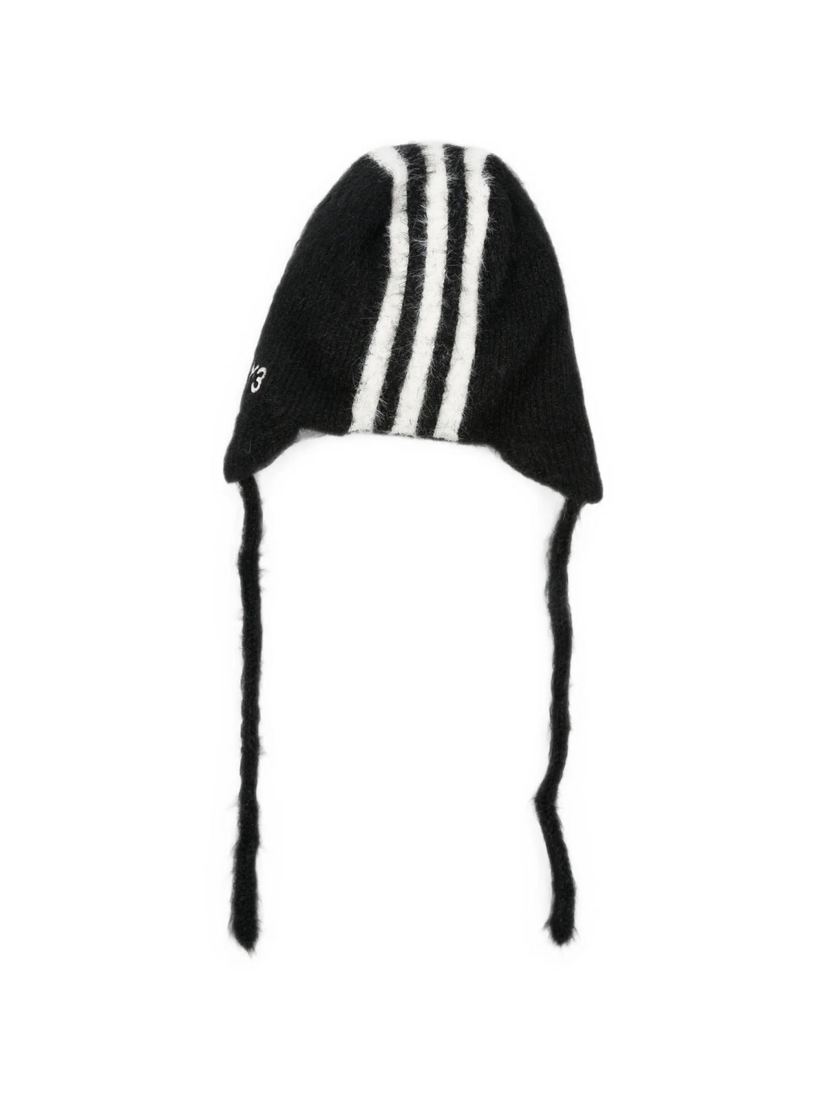 Y-3 x Yohji Yamamoto 3S stripe-detail beanie hat coloris Black - vue 2