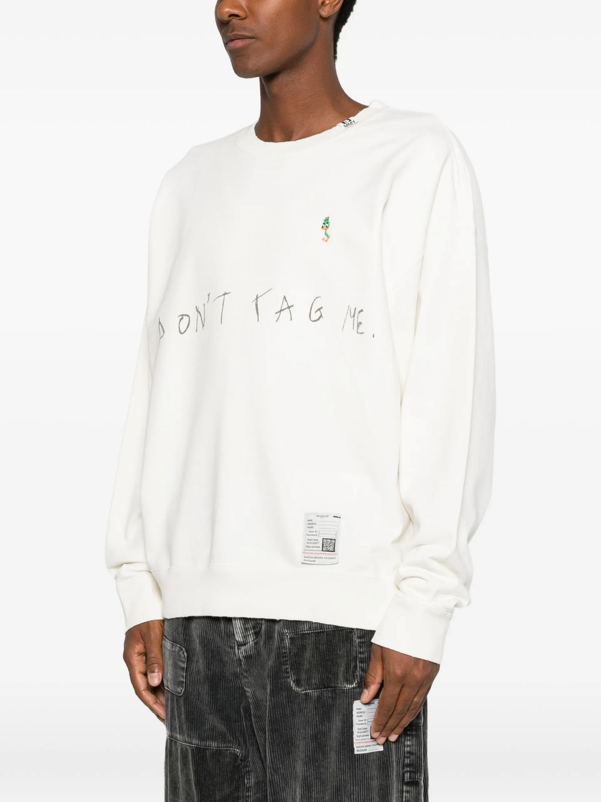 Maison MIHARA YASUHIRO slogan-print cotton sweatshirt coloris White - vue 3